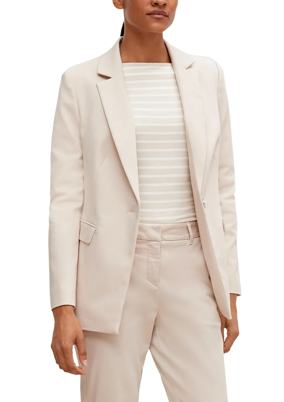 comma-blazer-damen-beige-8102-baumwollmix-tailliert image 1