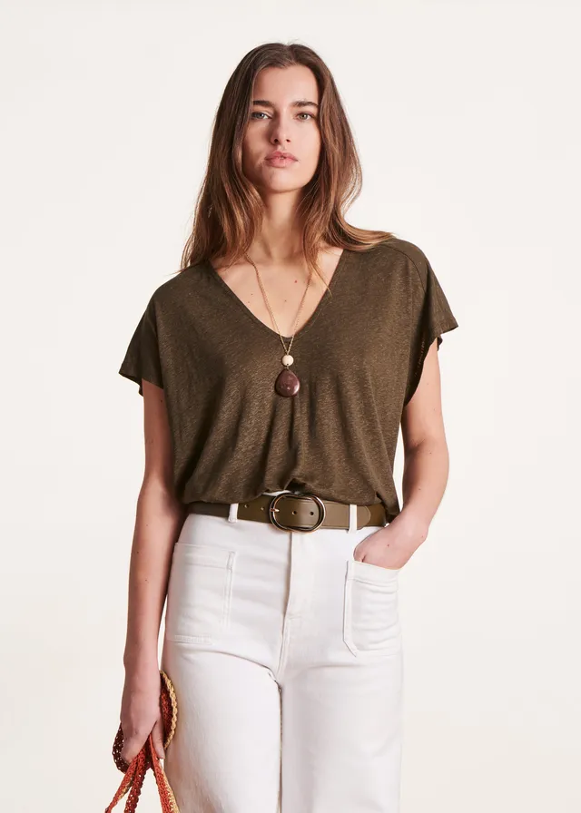 la-f-e-marabout-e-t-shirt-oversize-braun-v-lyocell-leinen image 1