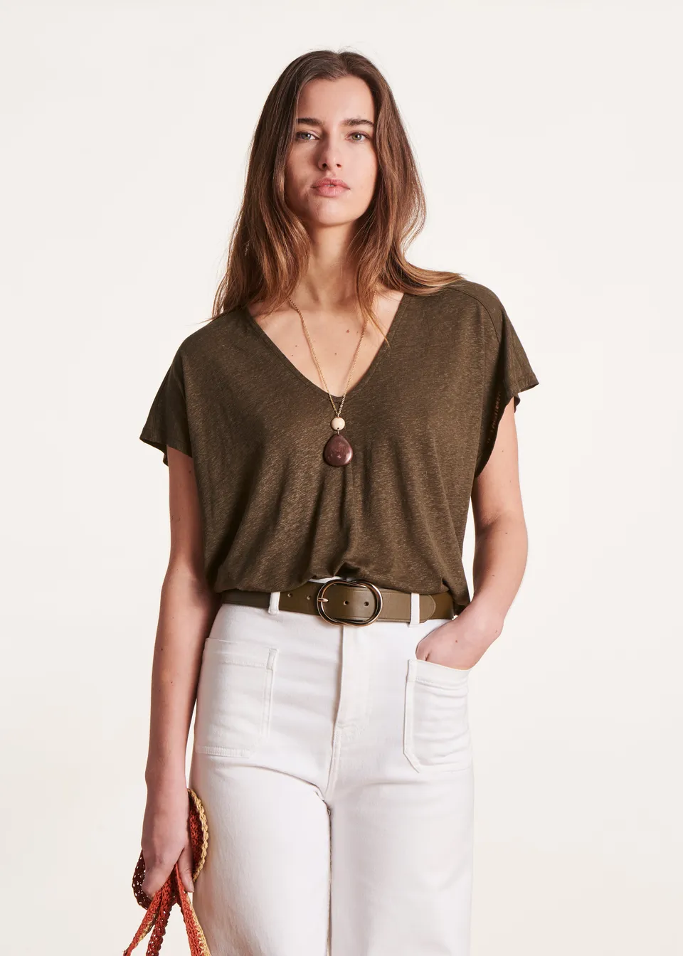 la-f-e-marabout-e-t-shirt-oversize-braun-v-lyocell-leinen image 1