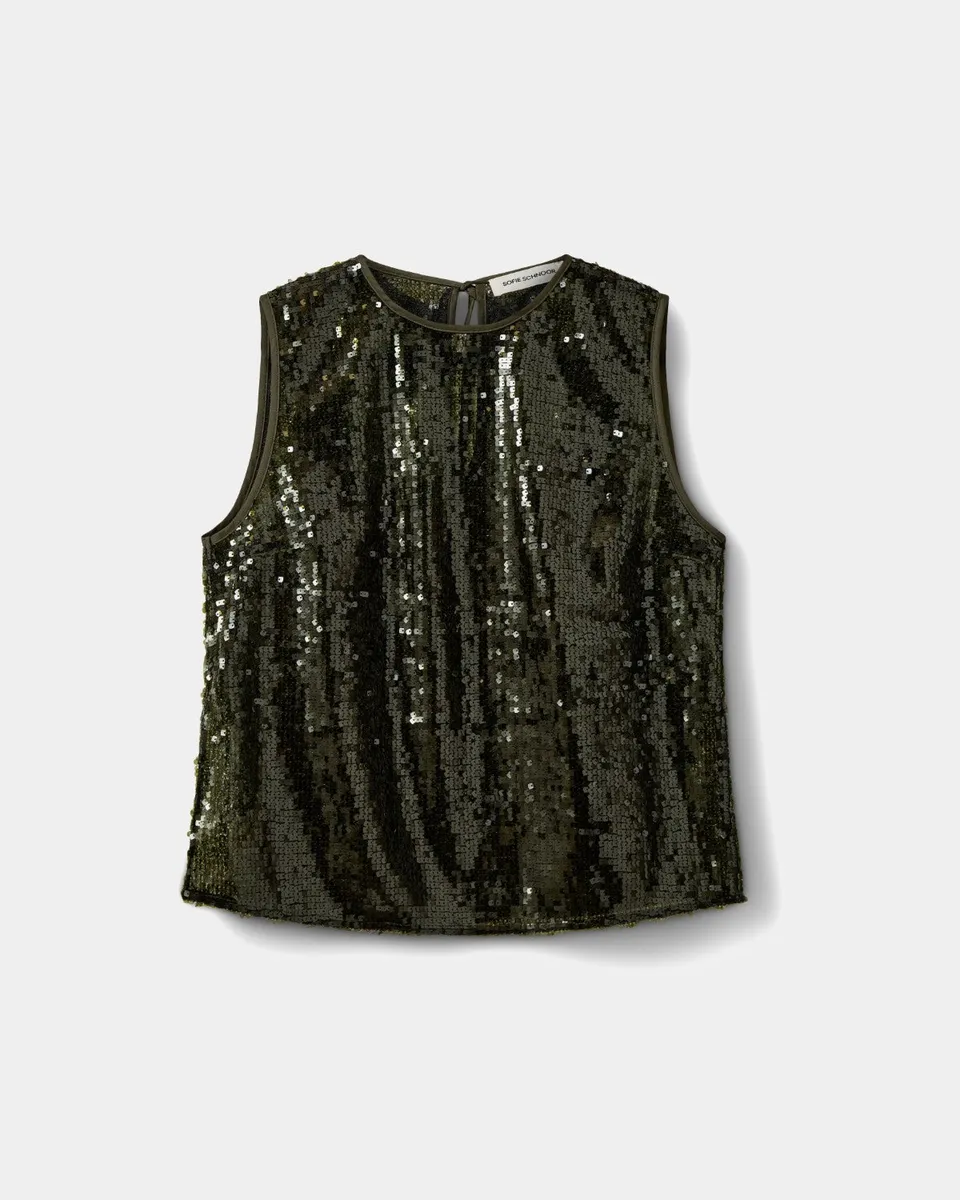 sofie-schnoor-women-odessasw-top-oliv-pailletten image 1