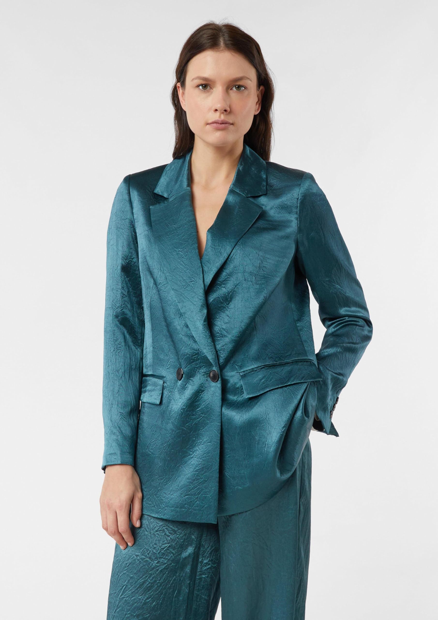 comma-blazer-crinkle-satin-blazer-antailliert-loose-fit image 8