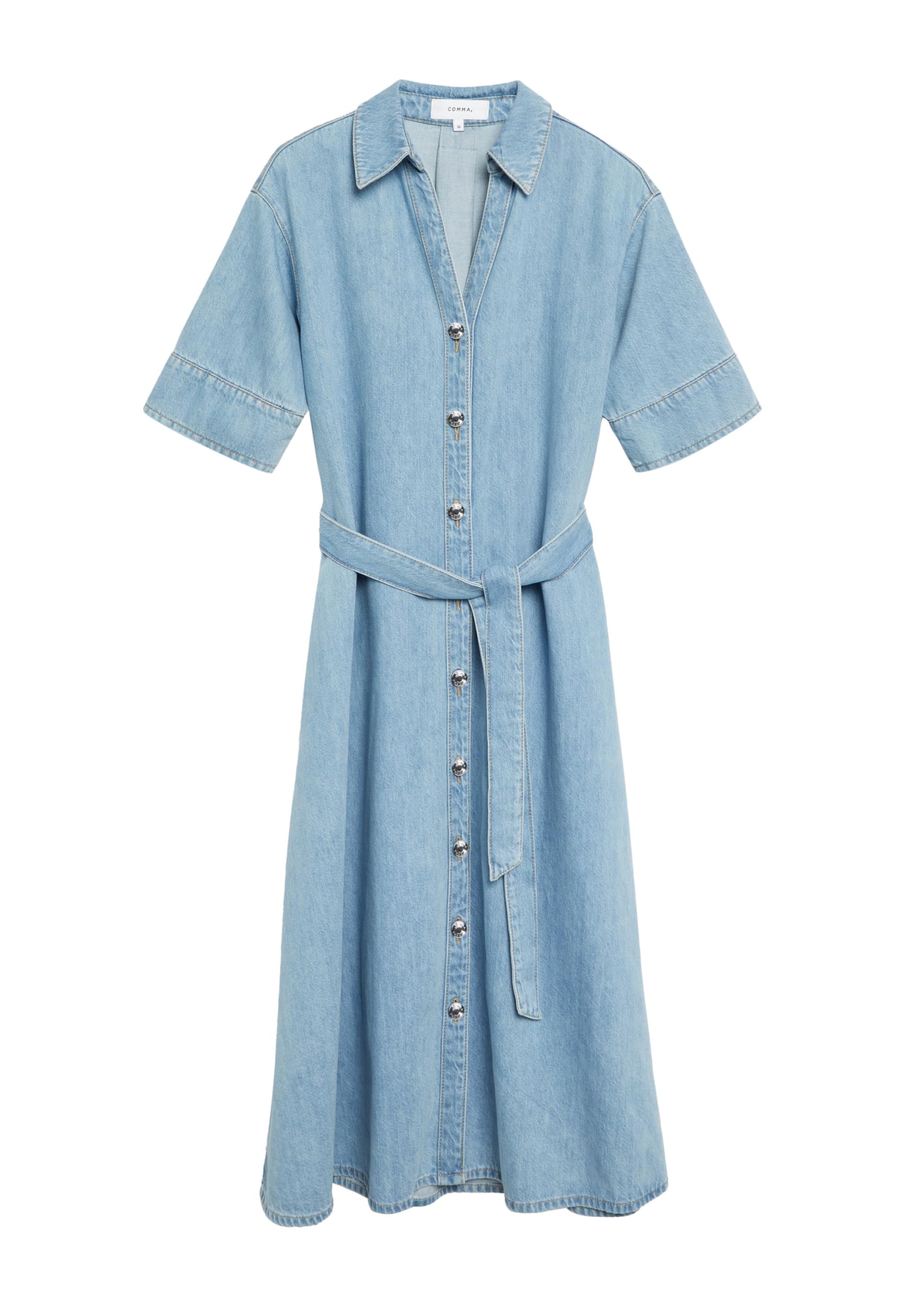comma-hemdkleid-lyocell-denim-midi-g-rtel-damenkleid image 3
