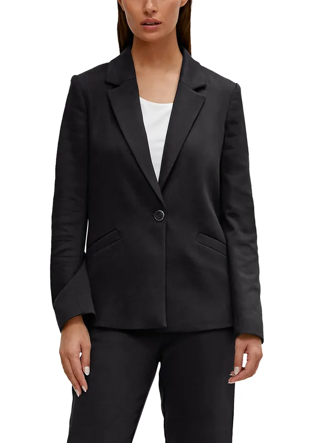 comma-blazer-langarm-blazer-damen-schwarz-gr-e-34-elegant image 1