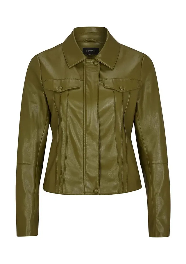 comma-jacke-glattleder-optik-deep-green-gr-38-kurz image 1