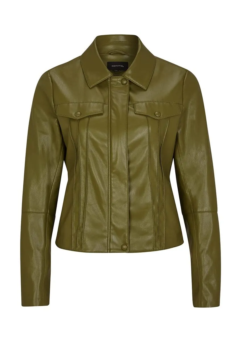 comma-jacke-glattleder-optik-deep-green-gr-38-kurz image 1