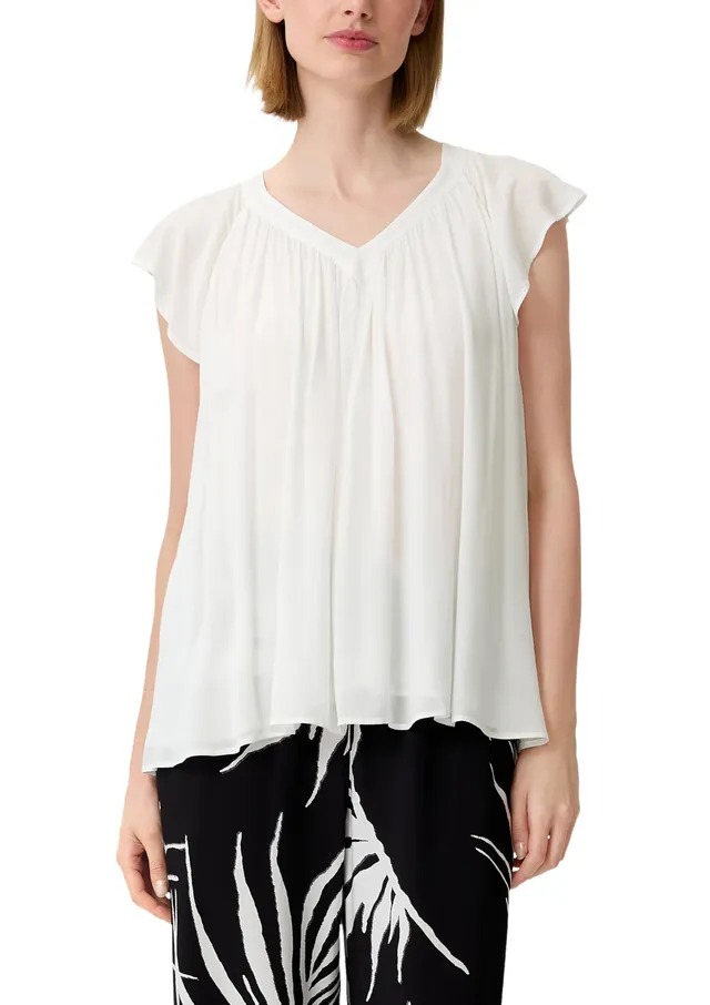comma-cr-pe-bluse-damen-bluse-gr-40-viskose-raffung image 1