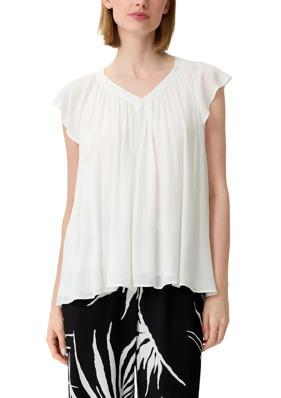 comma-cr-pe-bluse-damen-bluse-gr-40-viskose-raffung image 1