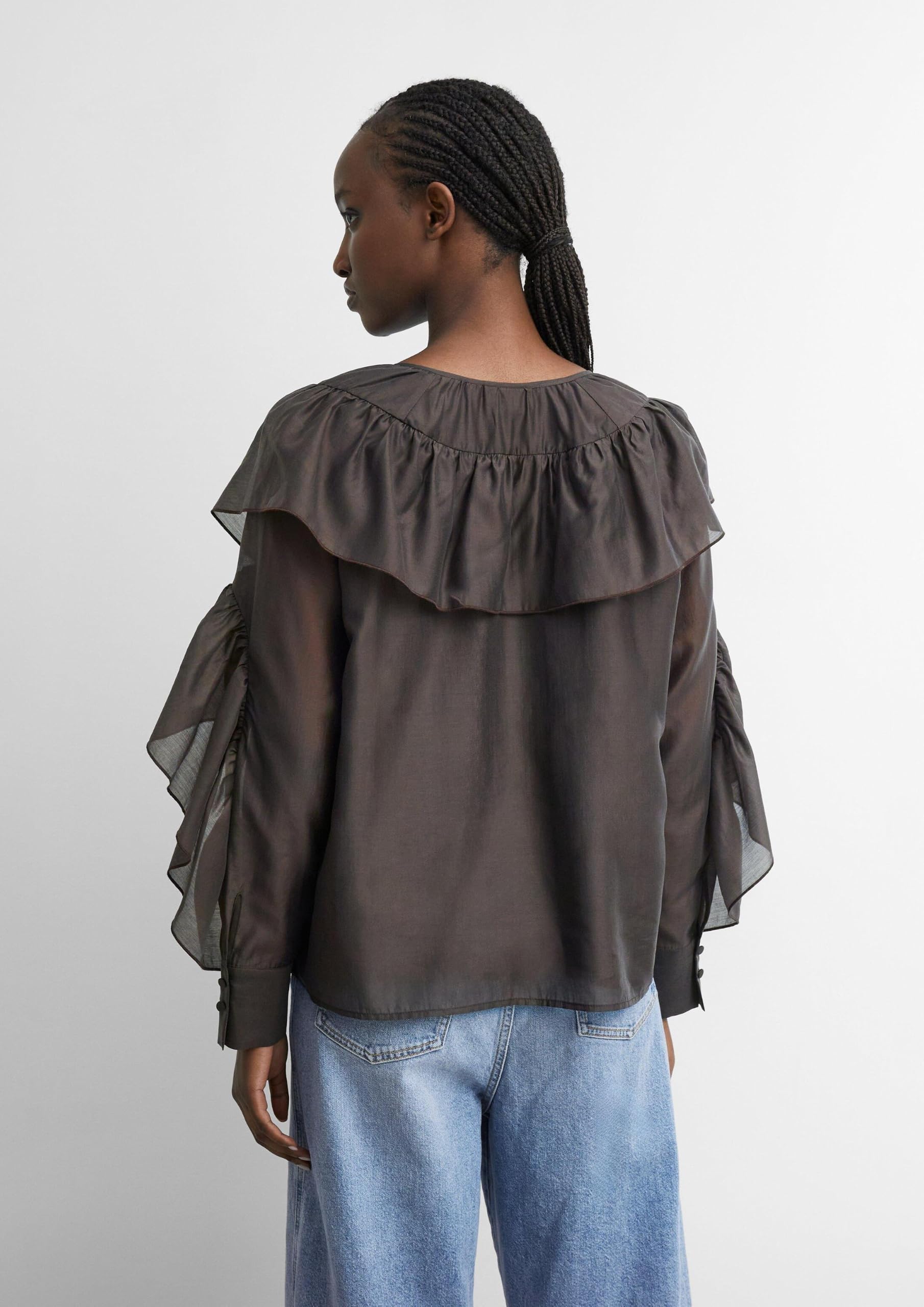 comma-blouses-volant-bluse-langarm-gr-36-mit-raffung image 7
