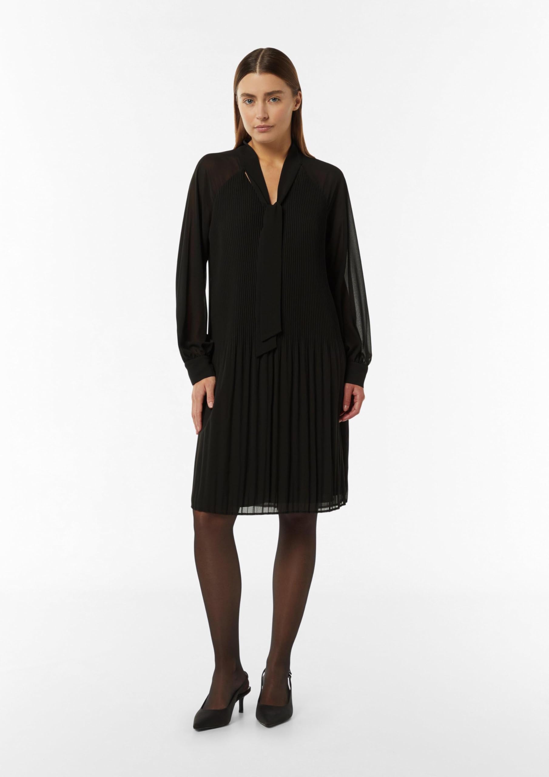 comma-chiffon-plisseekleid-mit-schleifen-detail-gr-46 image 5