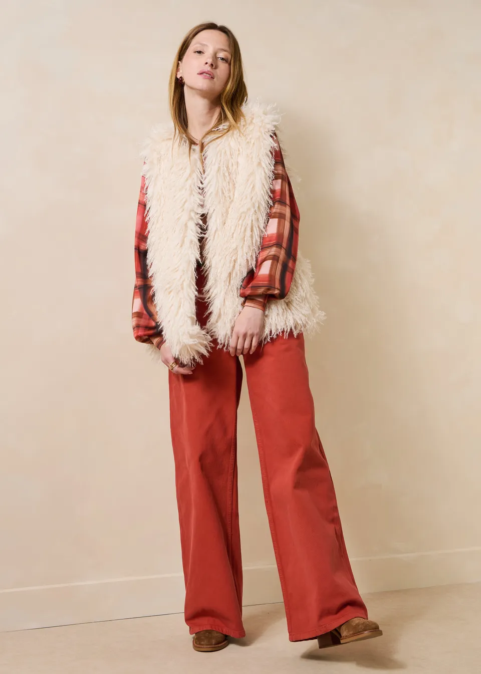 la-f-e-marabout-e-gustol-jean-terracotta-bio-high-waist image 1