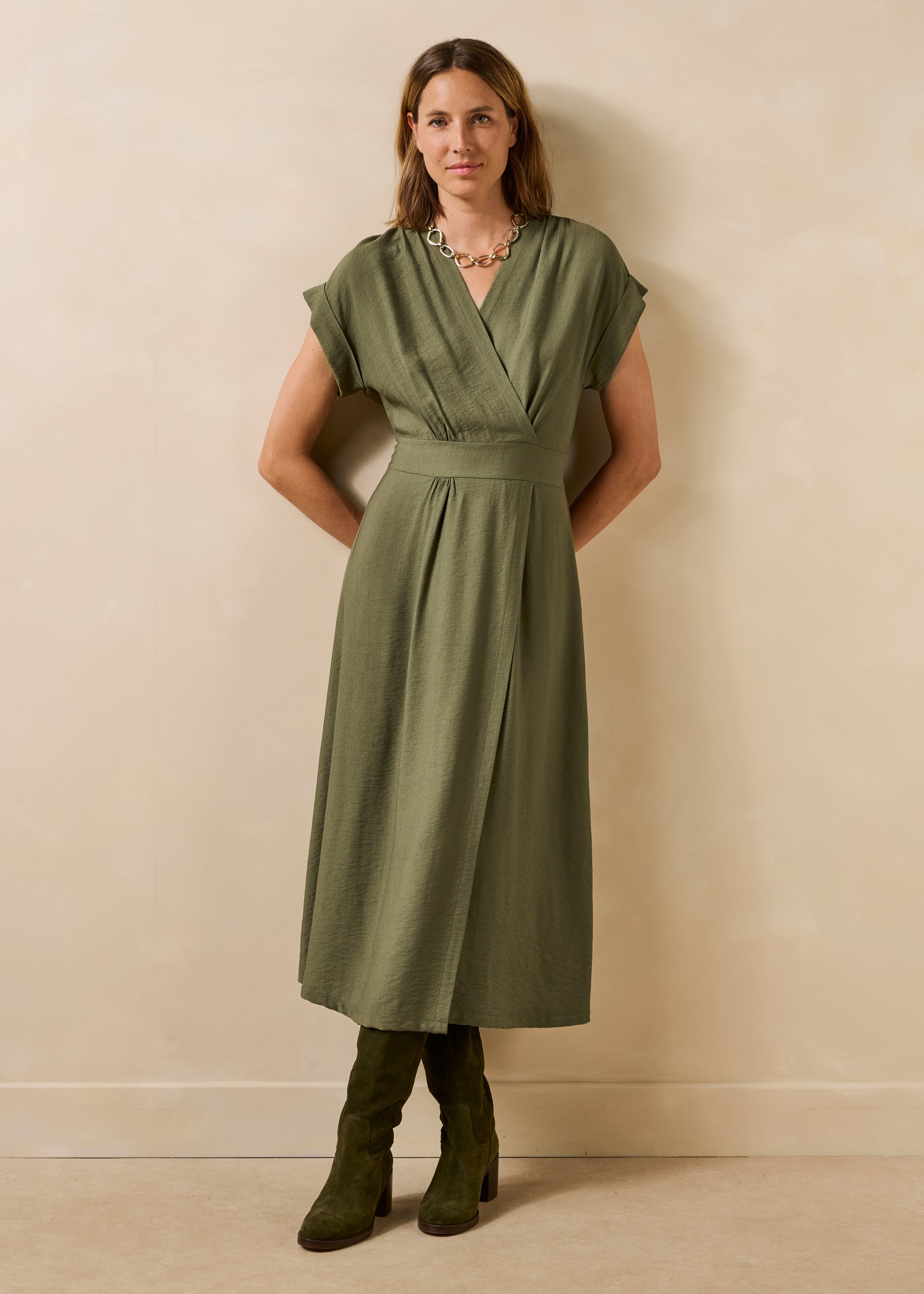 la-f-e-marabout-e-fresa-kleid-khaki-lang-tailliert image 2