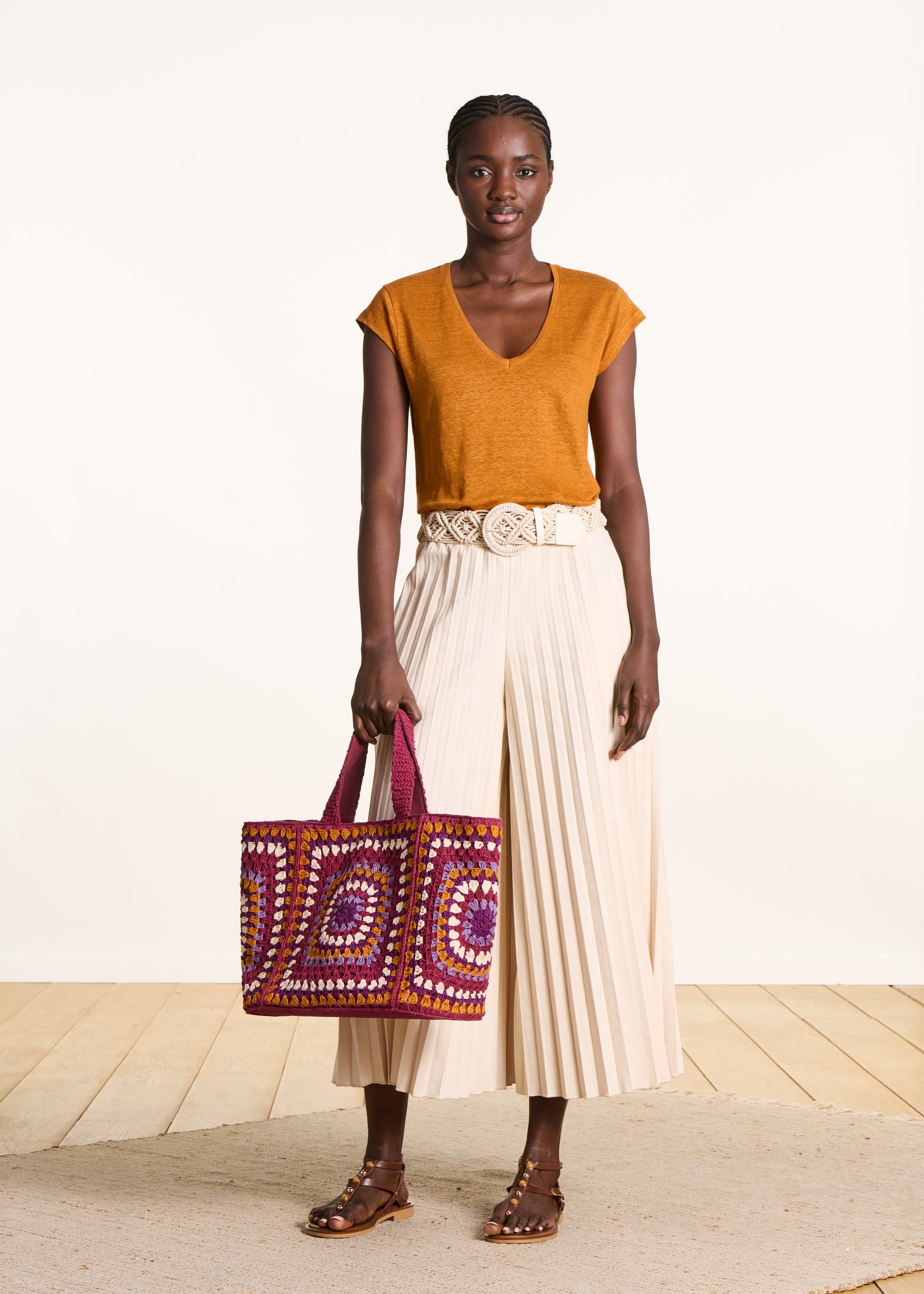 la-f-e-marabout-e-davia-t-shirt-leinen-ocker image 2