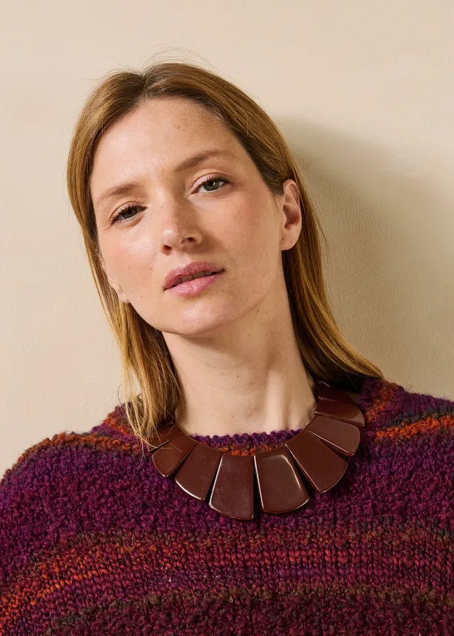 la-f-e-marabout-e-grilin-halskette-braun-choker-harz image 1
