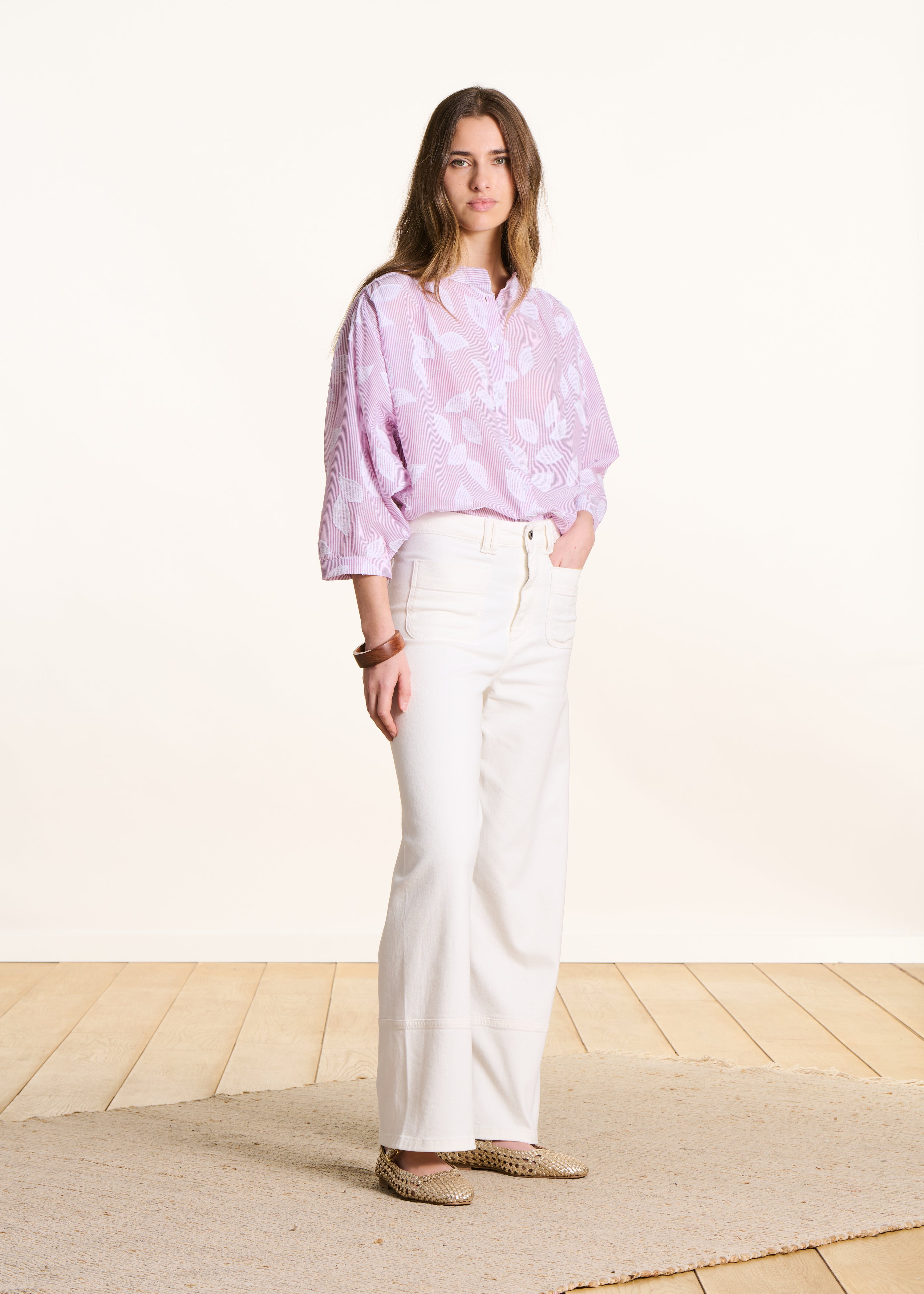 la-f-e-marabout-e-chemises-bluse-rosa-floral-3-4-arm image 2