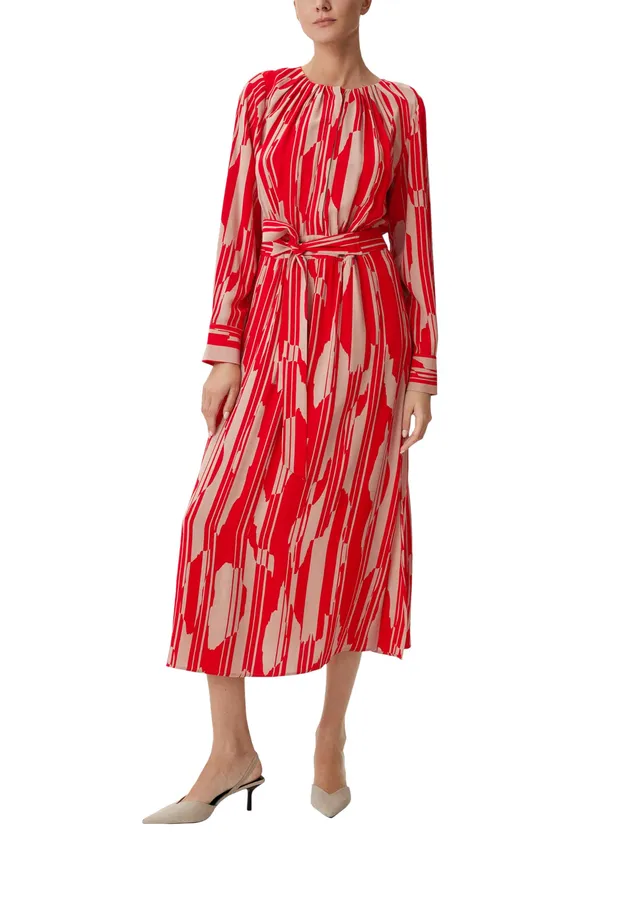 comma-maxikleid-damen-crepe-viskose-bindeg-rtel image 1