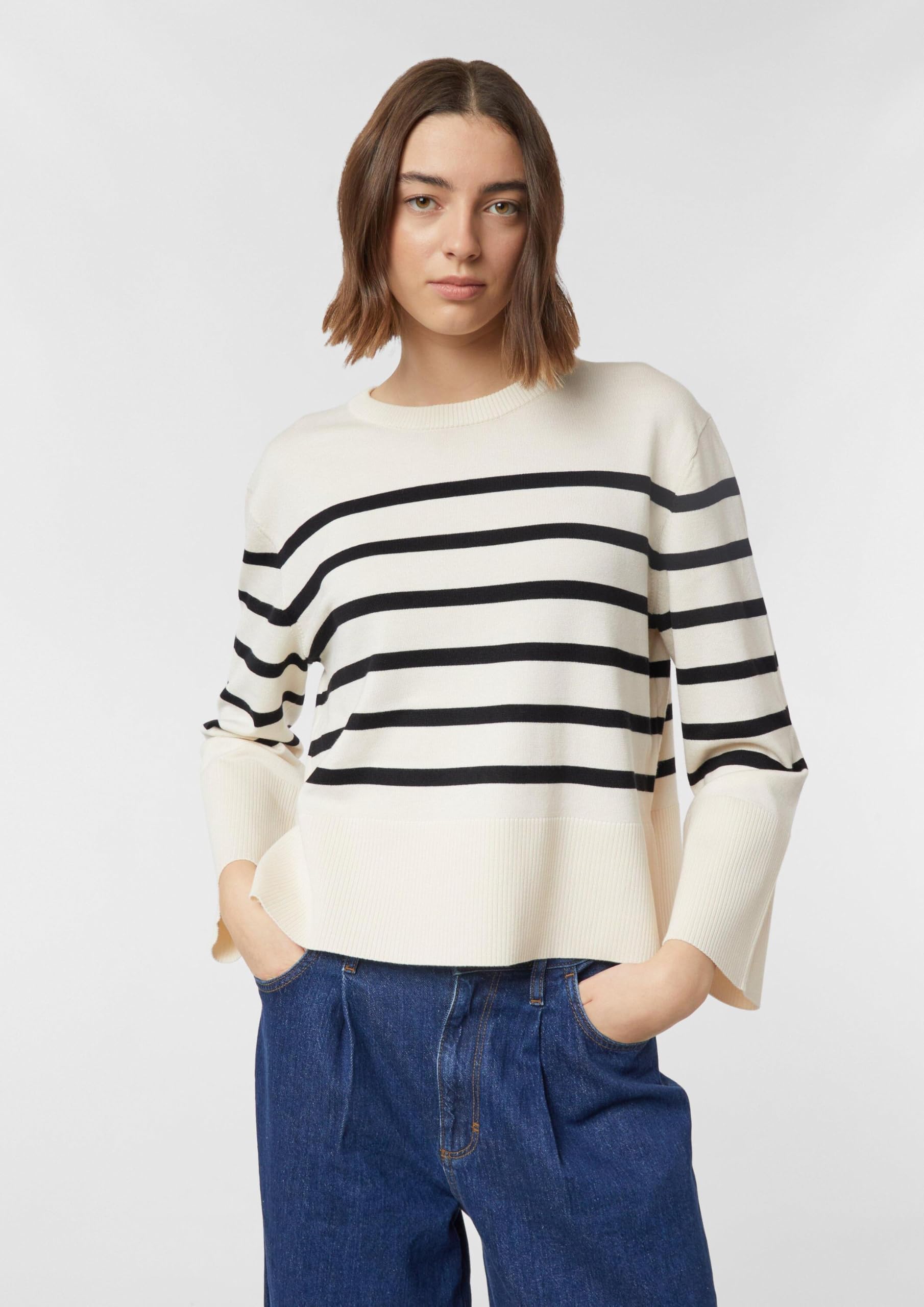 comma-streifenpullover-strickpullover-weite-rmel-blau image 6