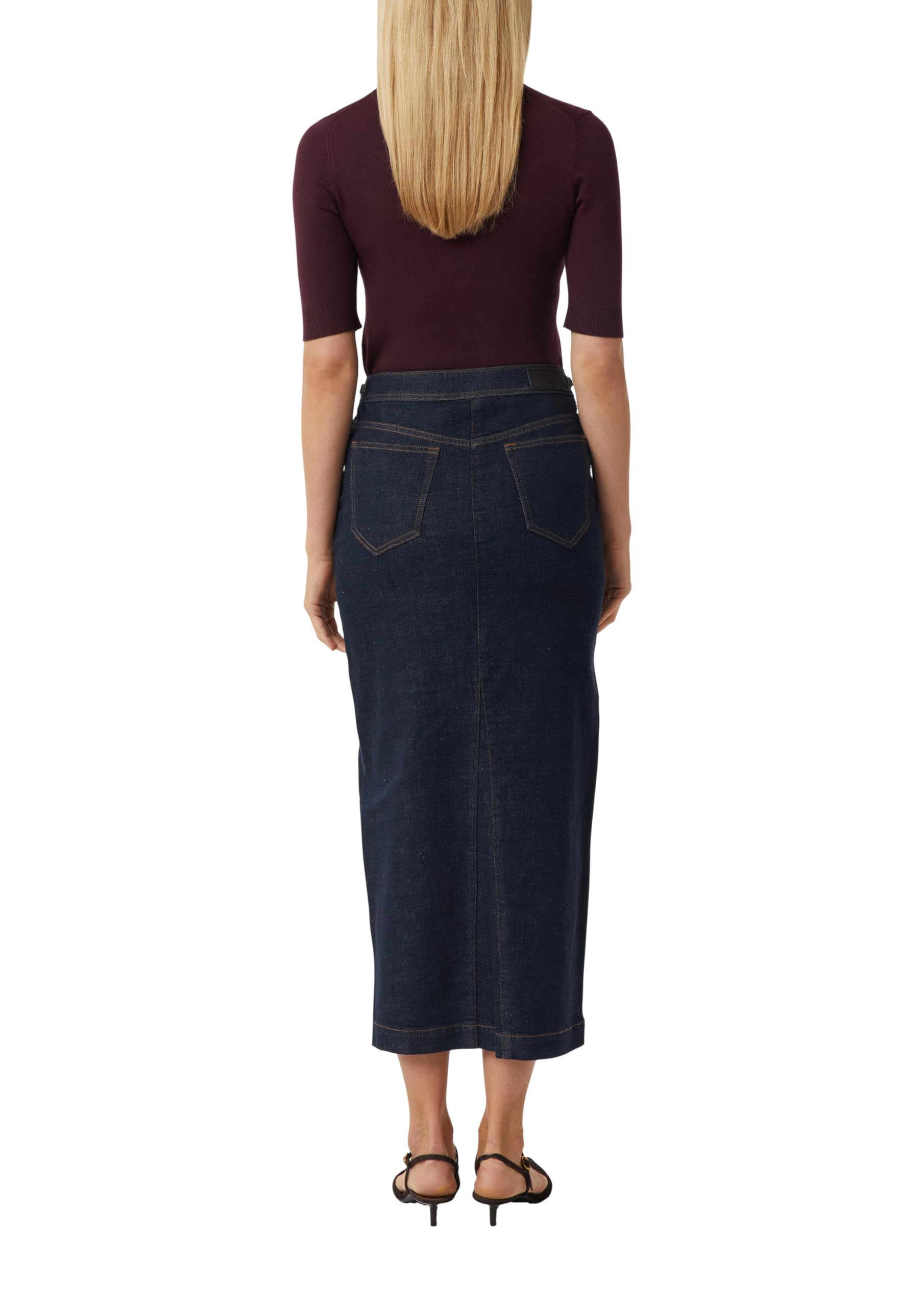 comma-jeans-rock-lang-denimrock-maxirock-blau-gerader-schnitt image 2