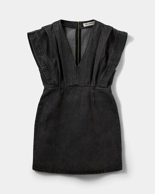 sofie-schnoor-women-enyasw-midi-denim-kleid-schwarz image 1