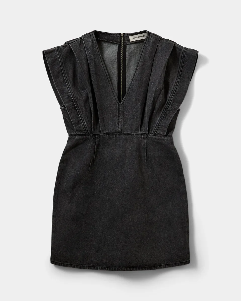 sofie-schnoor-women-enyasw-midi-denim-kleid-schwarz image 1