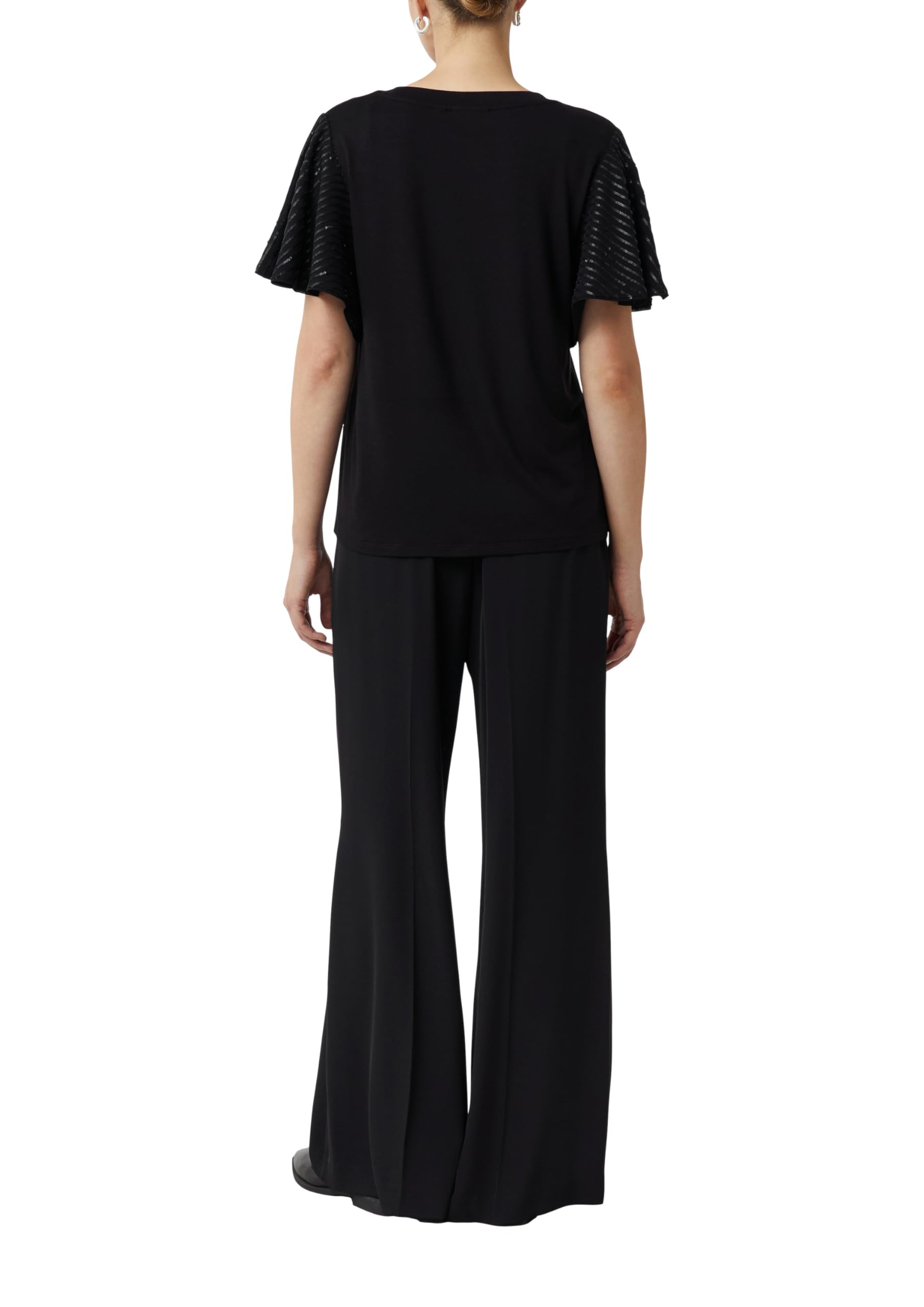 comma-damen-t-shirt-volant-rmel-pailletten-shirt-gr-e-36 image 2