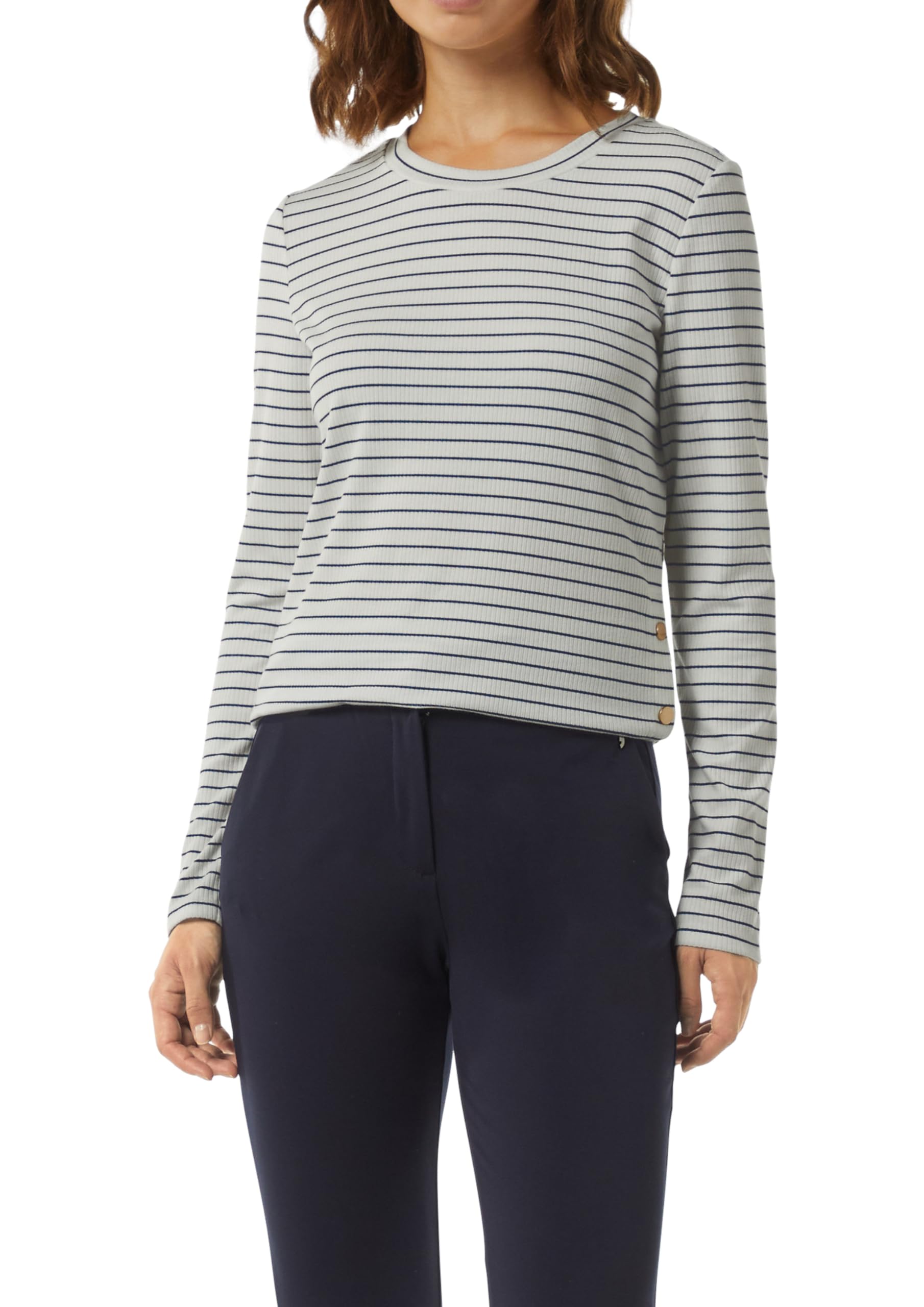 comma-langarmshirt-glitzergarn-streifen-damen-34-wei image 8