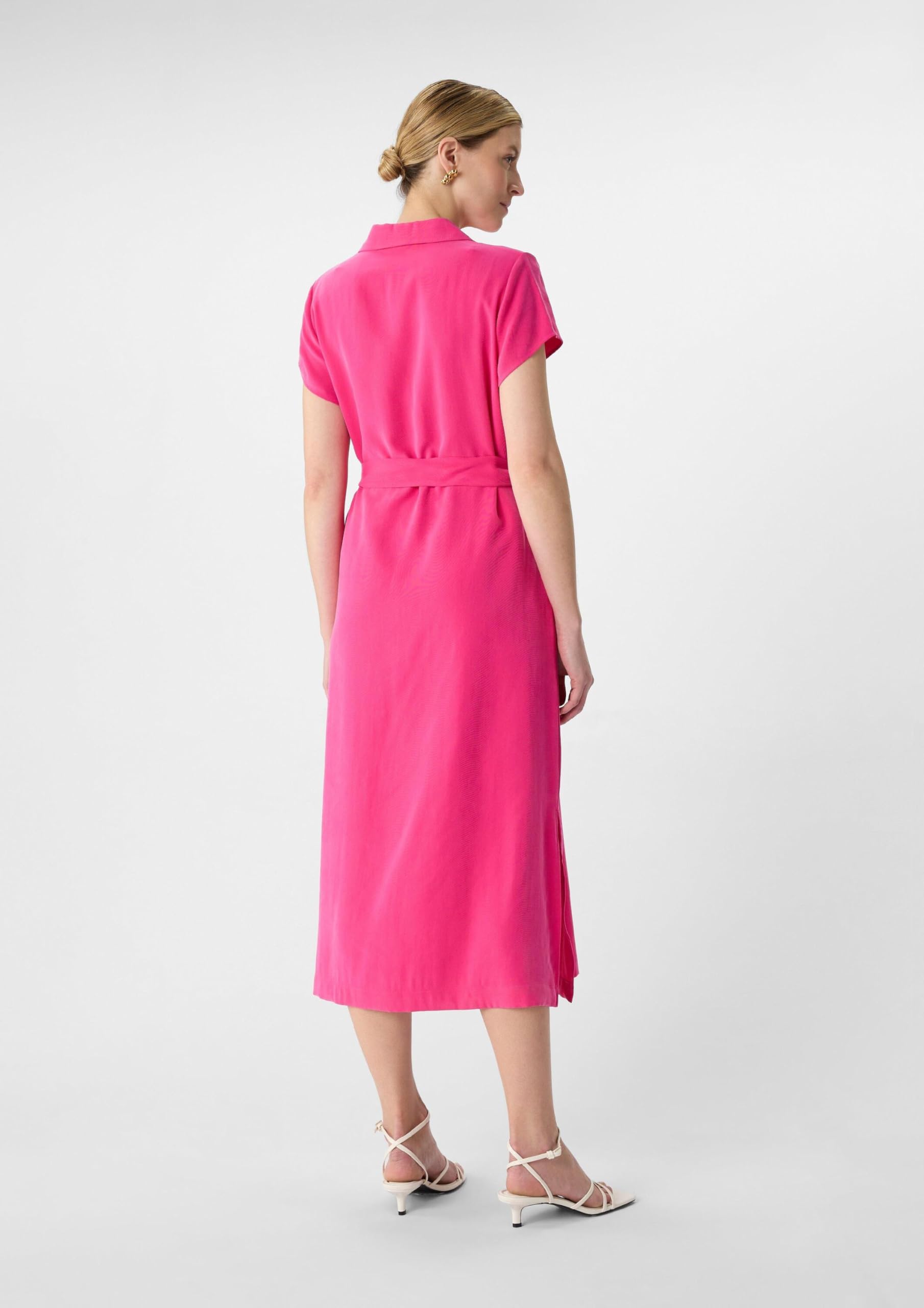 comma-midikleid-viskosemix-v-ausschnitt-rosa-gr-38 image 8