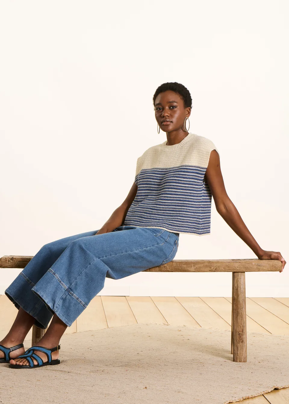 la-f-e-marabout-e-floydy-pullover-blau-gestreift-baumwolle image 1