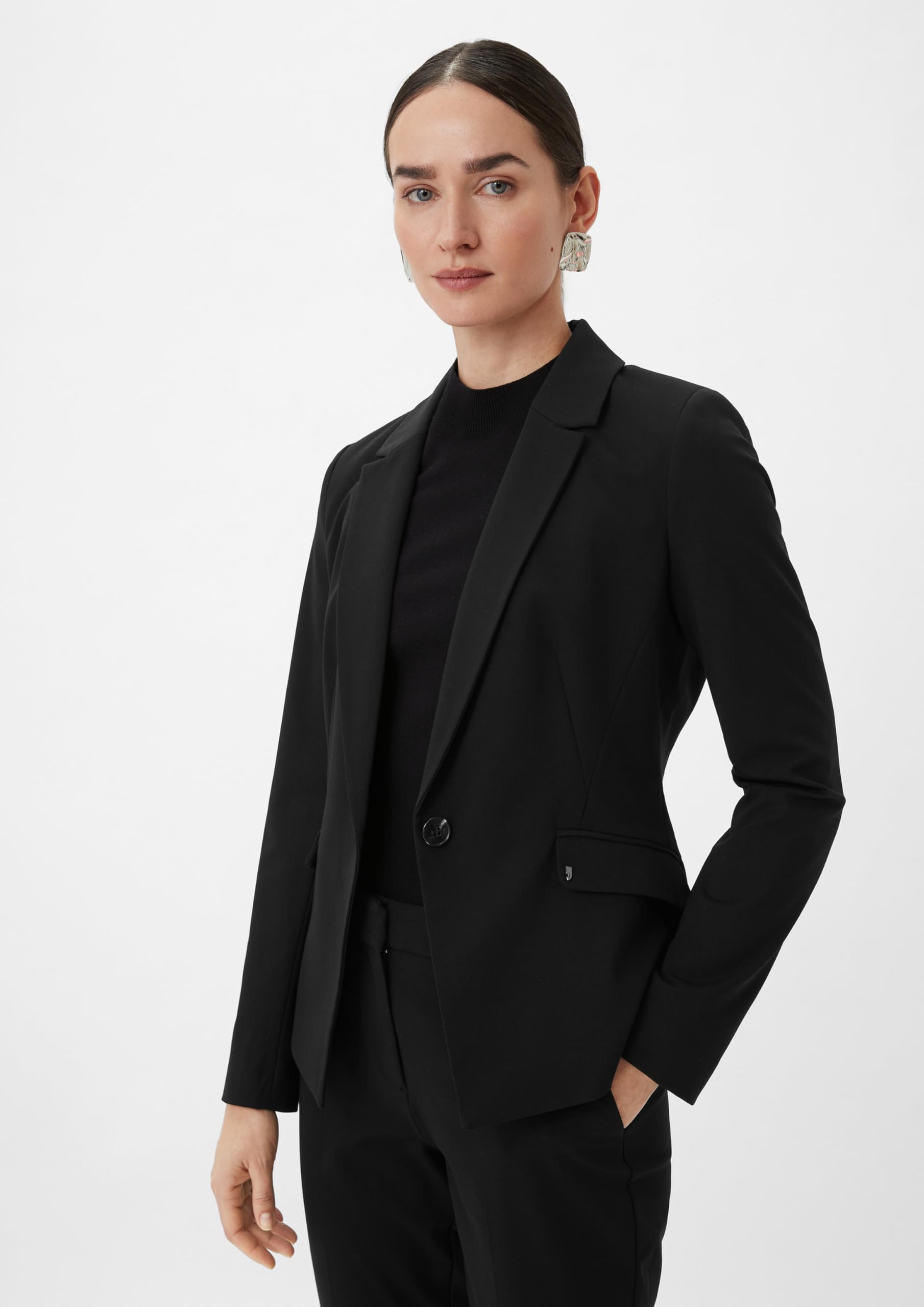 comma-blazers-blazer-schwarz-viskosemix-damen image 5