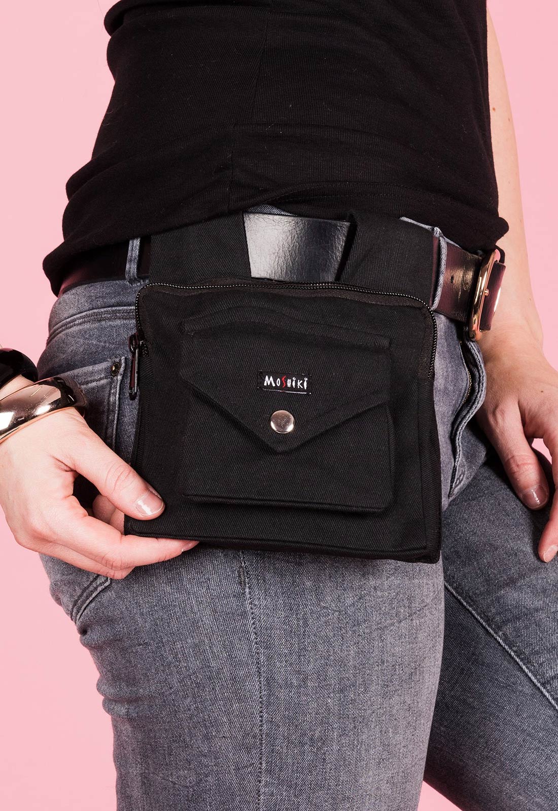 moshiki-side-pocket-3-g-rteltasche-schwarz-baumwolle-kompakt image 3