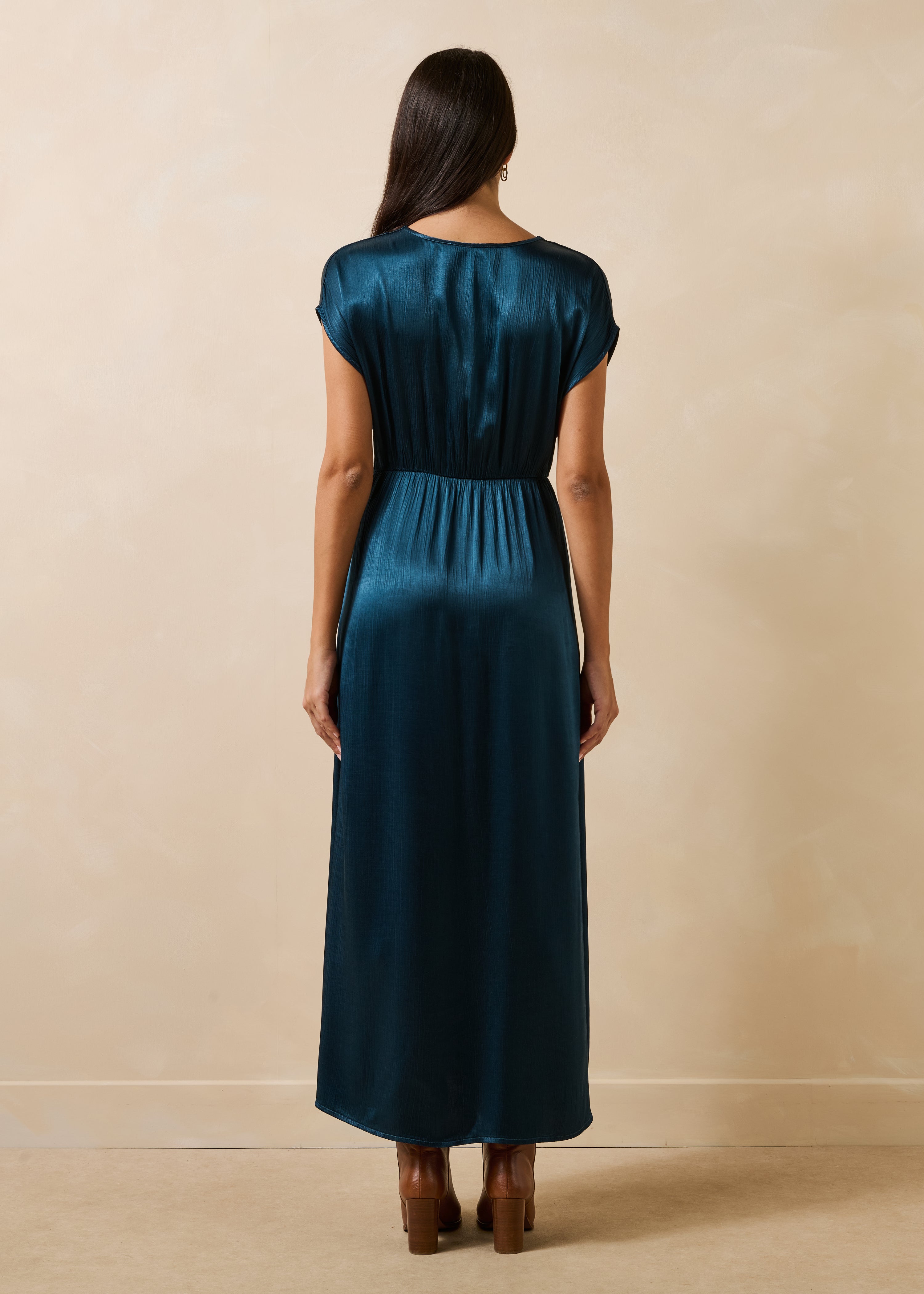 la-f-e-marabout-e-facre-kleid-petrol-lang-satin image 3