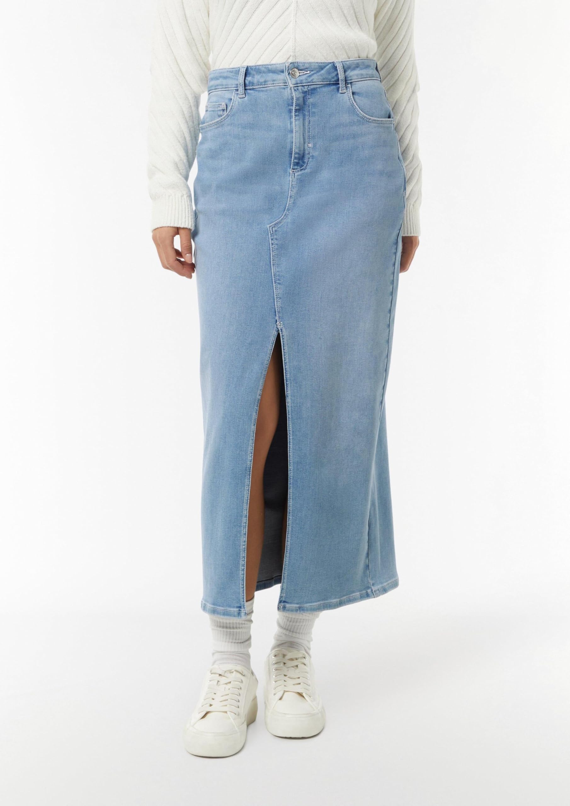comma-jeans-rock-lang-mit-schlitz-mid-rise-baumwolle image 6