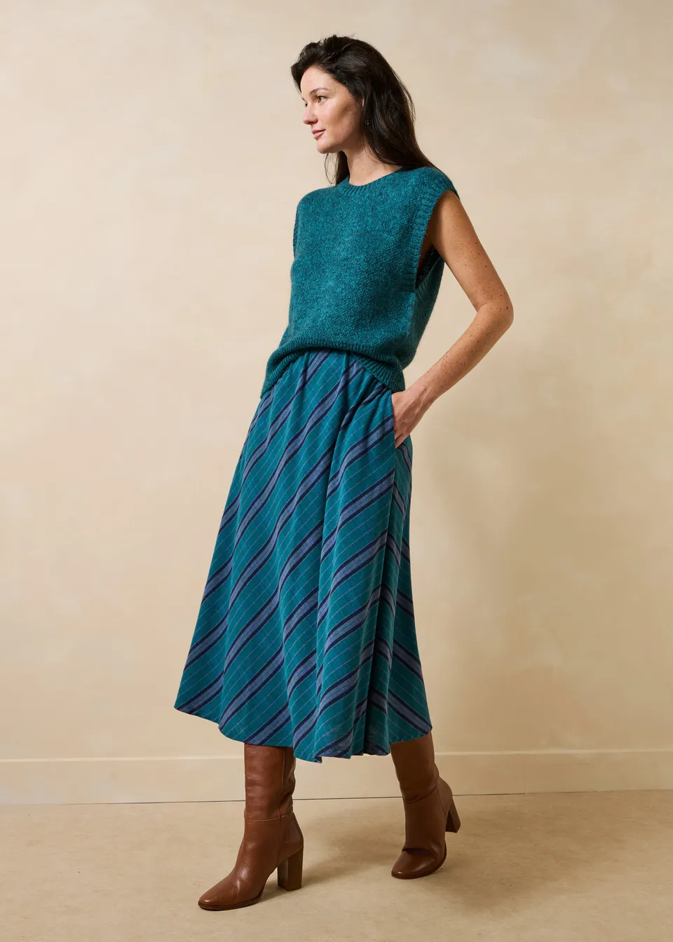 la-f-e-marabout-e-jupes-shorts-rock-gary-petrol-midi-streifen image 1