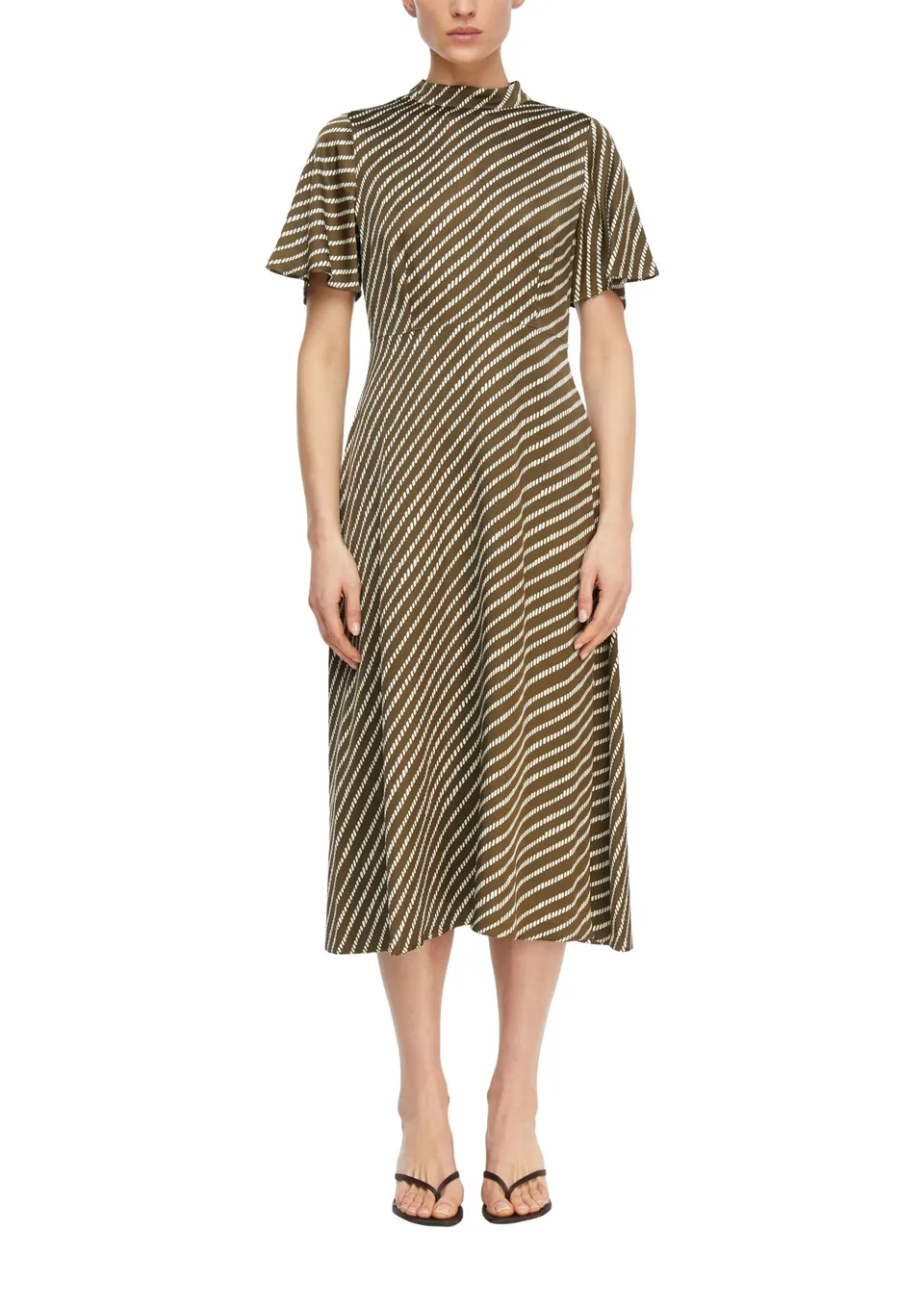 comma-satinkleid-midi-gr-44-gemustert-midikleid-damen image 1