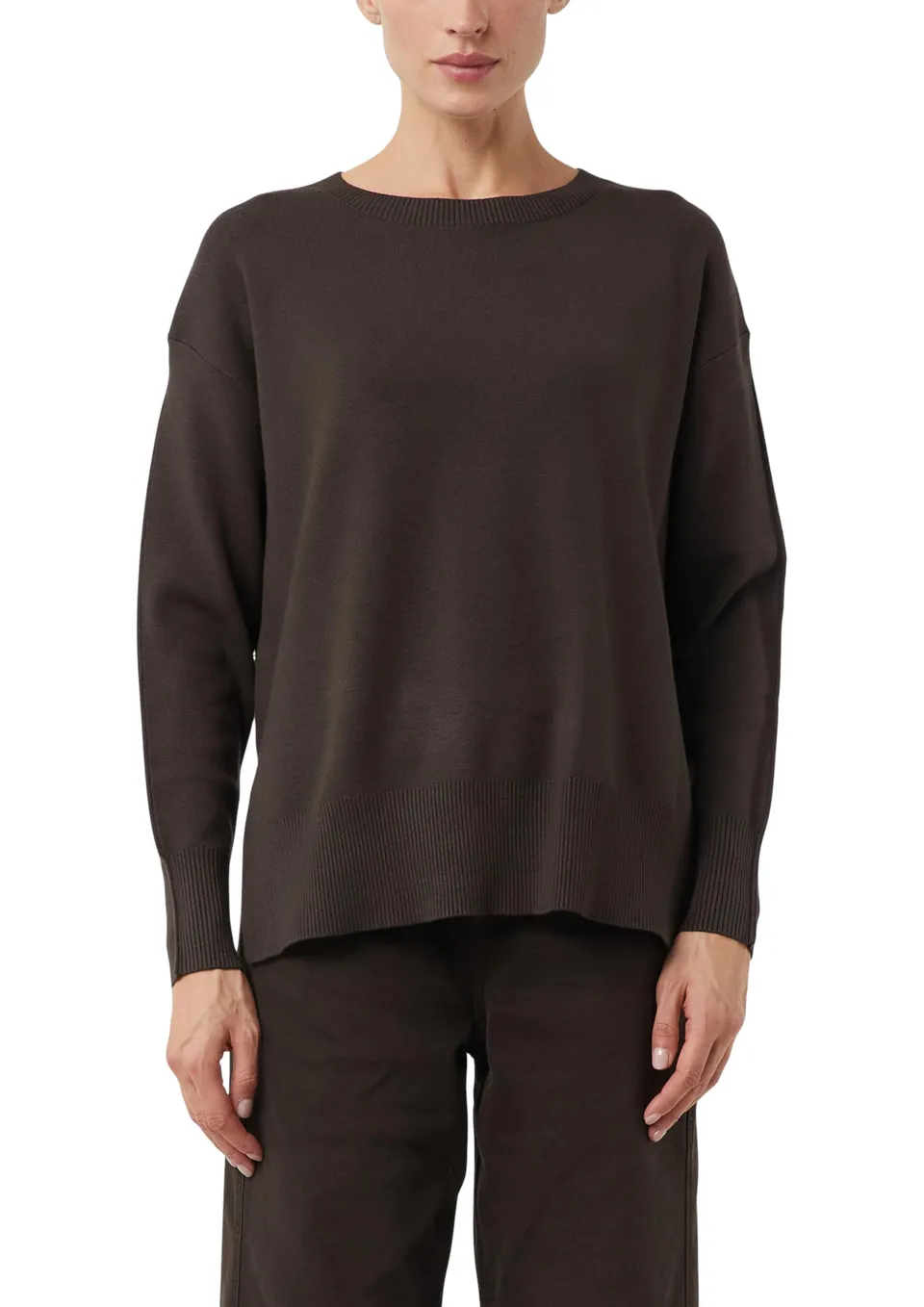 comma-knitwear-feinstrickpullover-pullover-dunkelbraun-gr-46 image 1