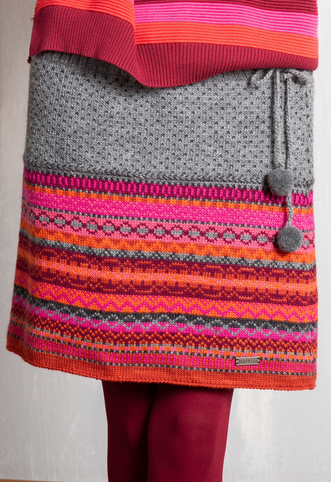 moshiki-alisaa-skirt-strickrock-naturwolle-s-xl-gestreift image 3