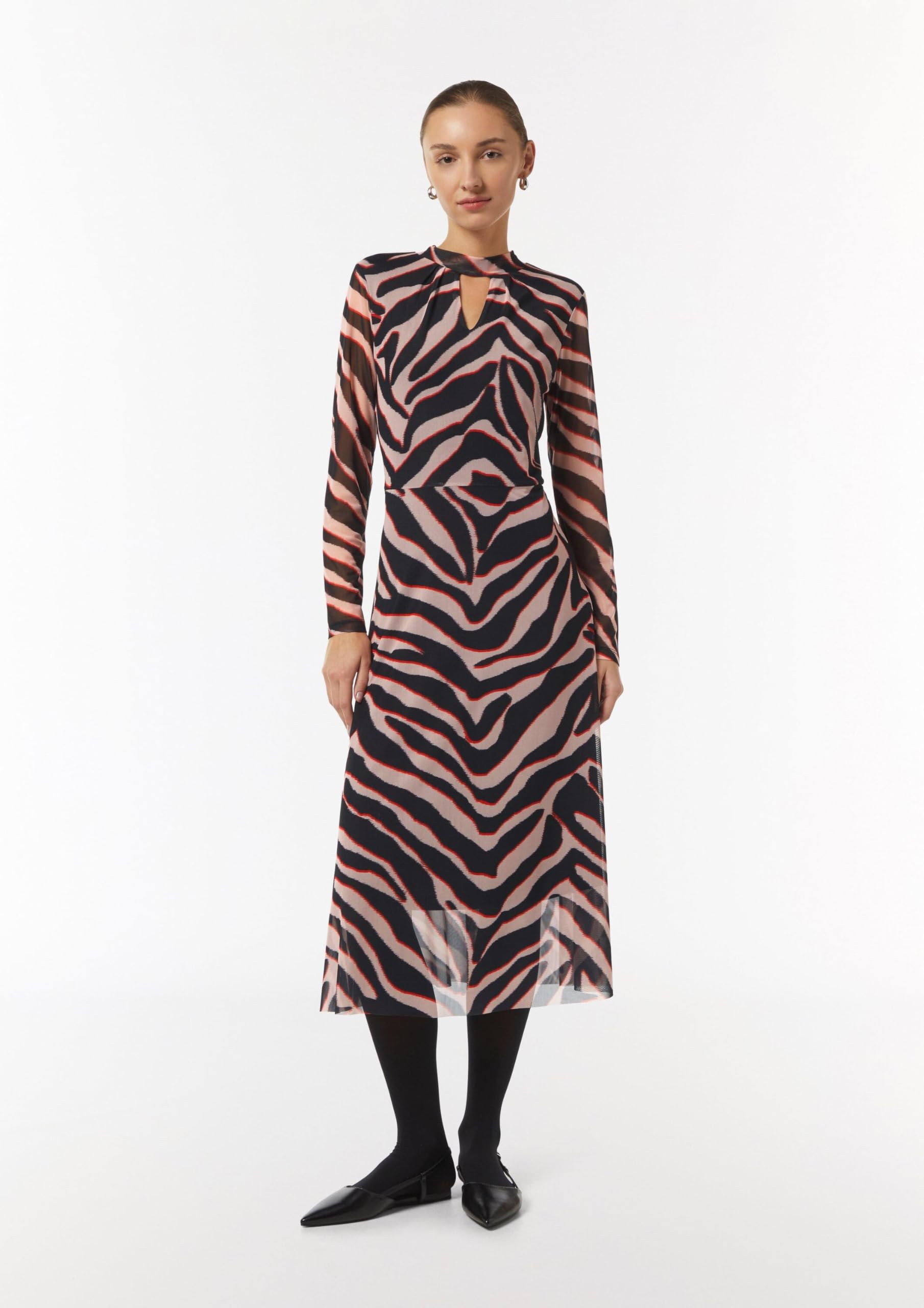comma-mesh-kleid-mit-stehkragen-kleid-gr-44-animal-print image 6
