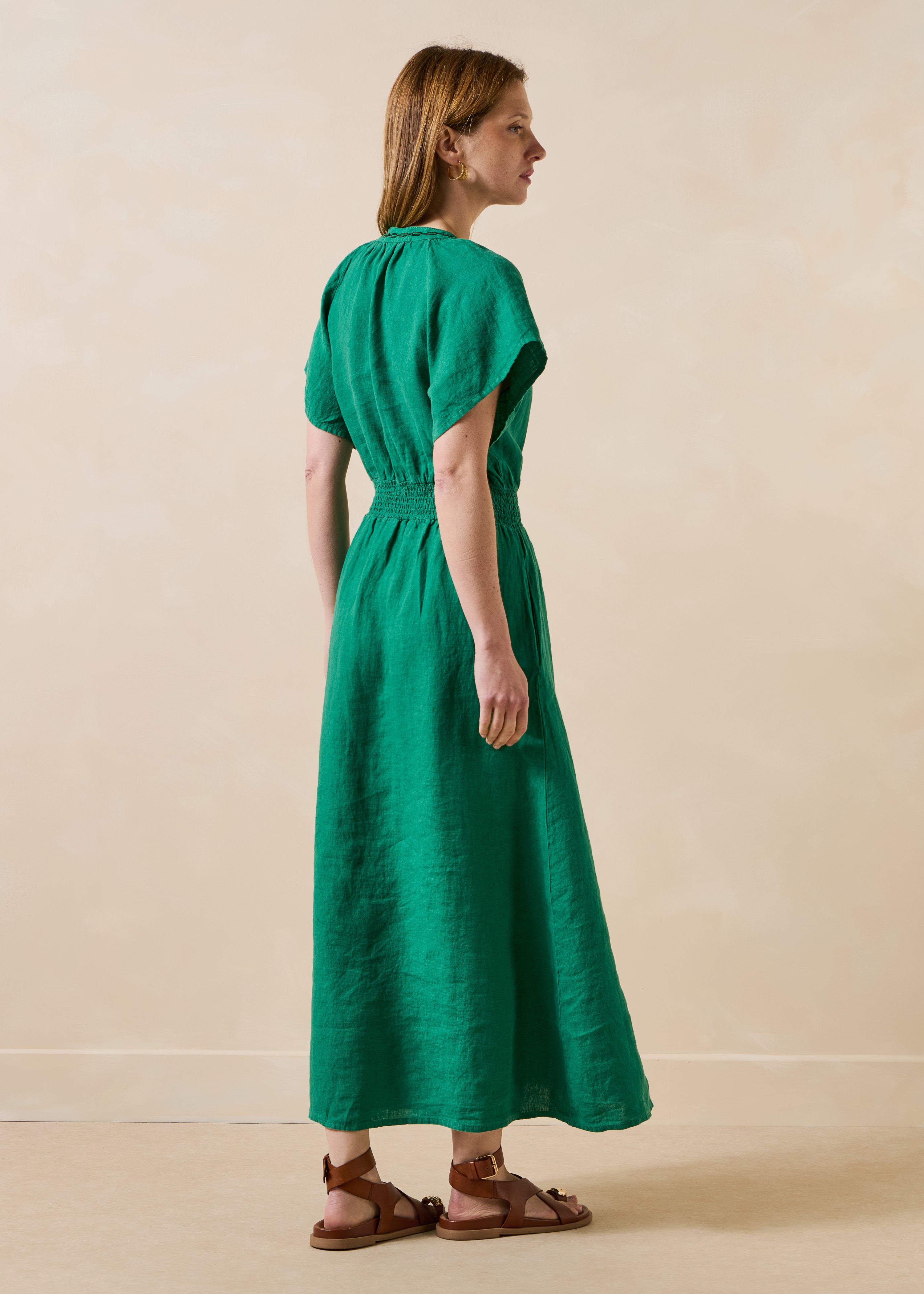 la-f-e-marabout-e-drasila-maxikleid-gr-n-leinen-tailliert image 2