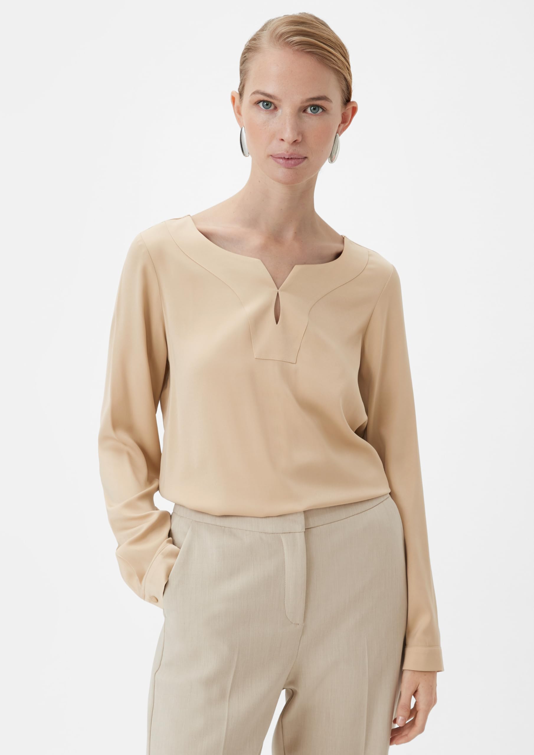 comma-satinbluse-mit-tunika-ausschnitt-bluse-gr-42-ozeanblau image 5