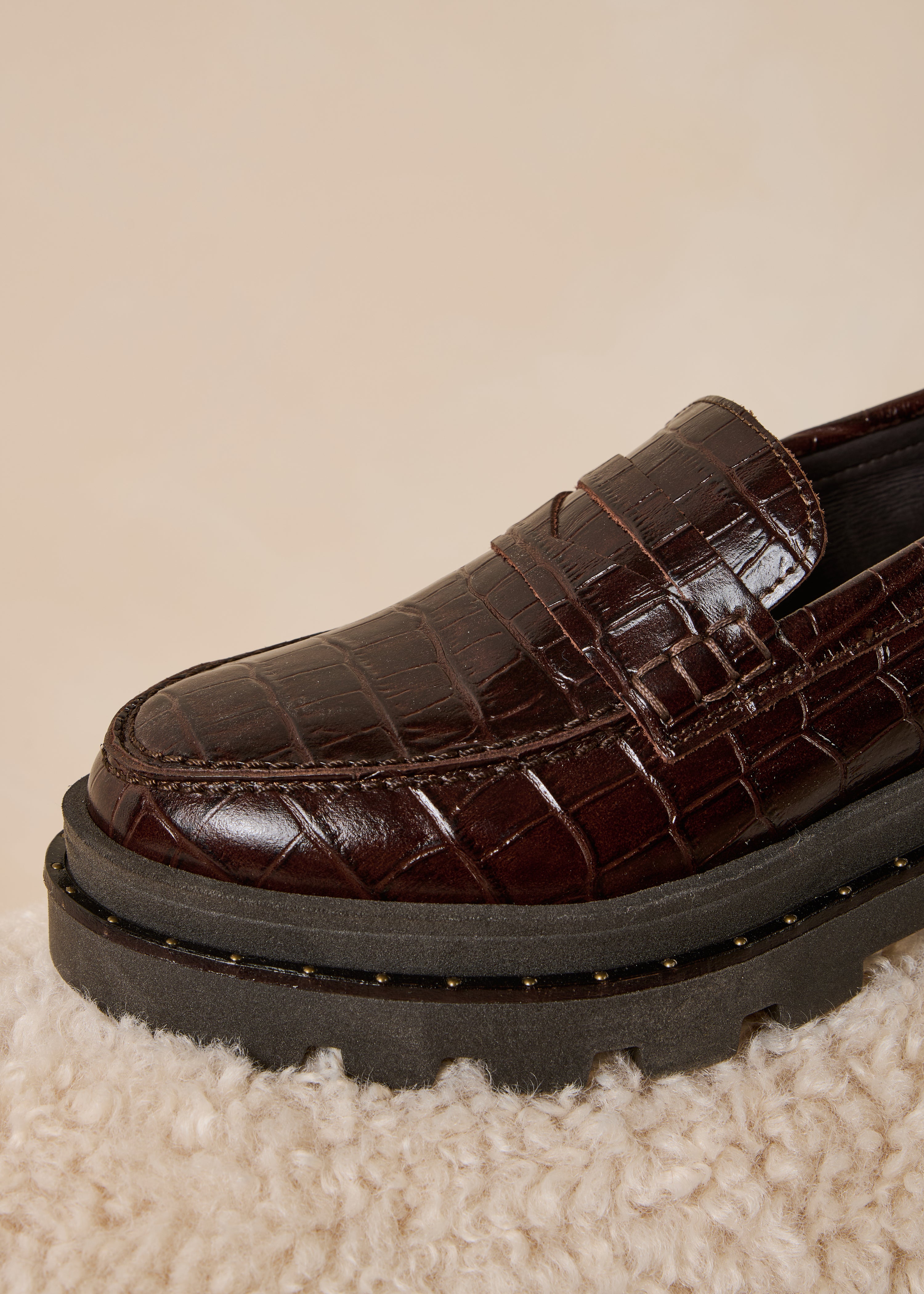 la-f-e-marabout-e-ganza-loafer-braun-kroko-leder image 4