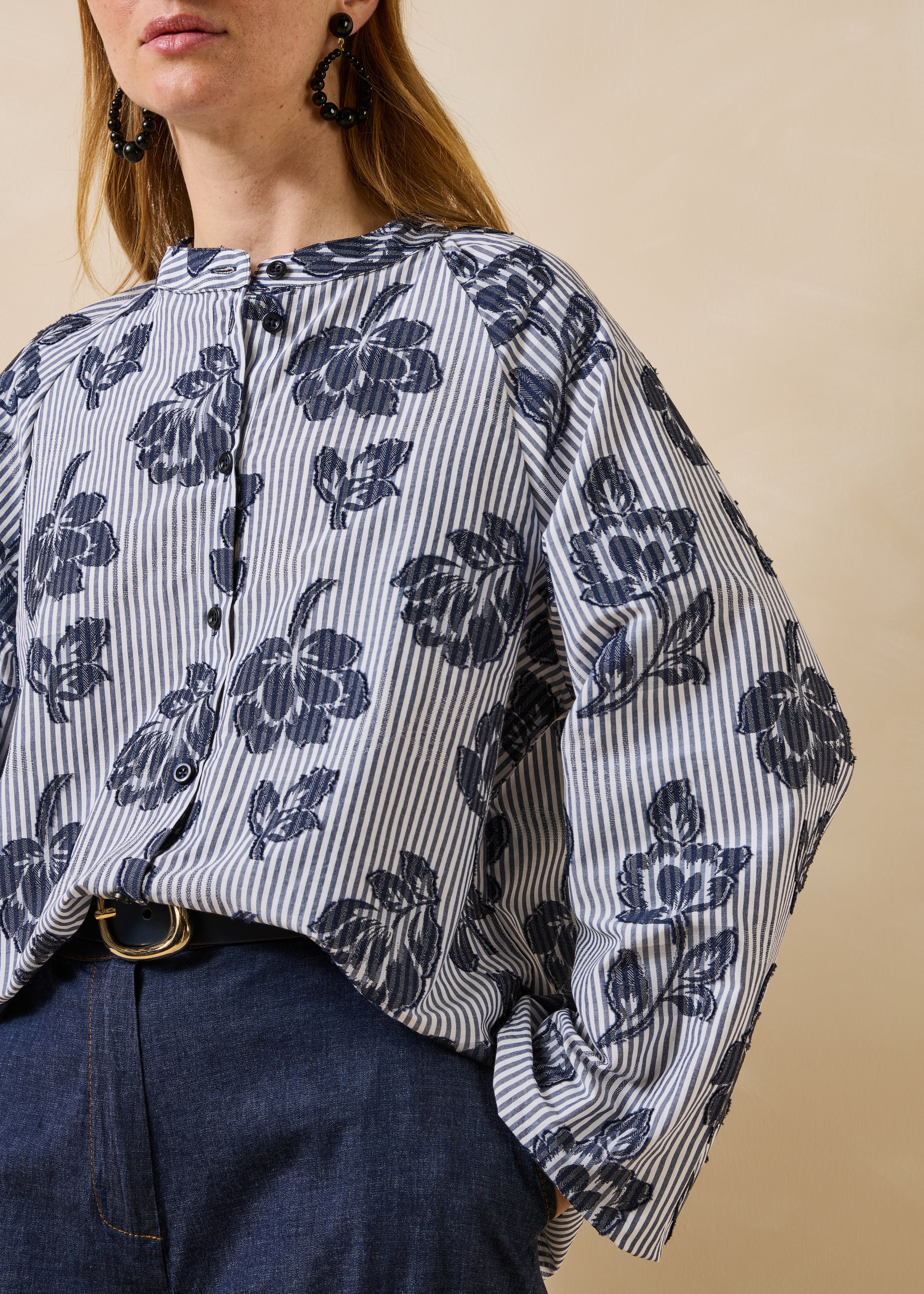 la-f-e-marabout-e-elvia-bluse-blau-gestreift-jacquard image 5