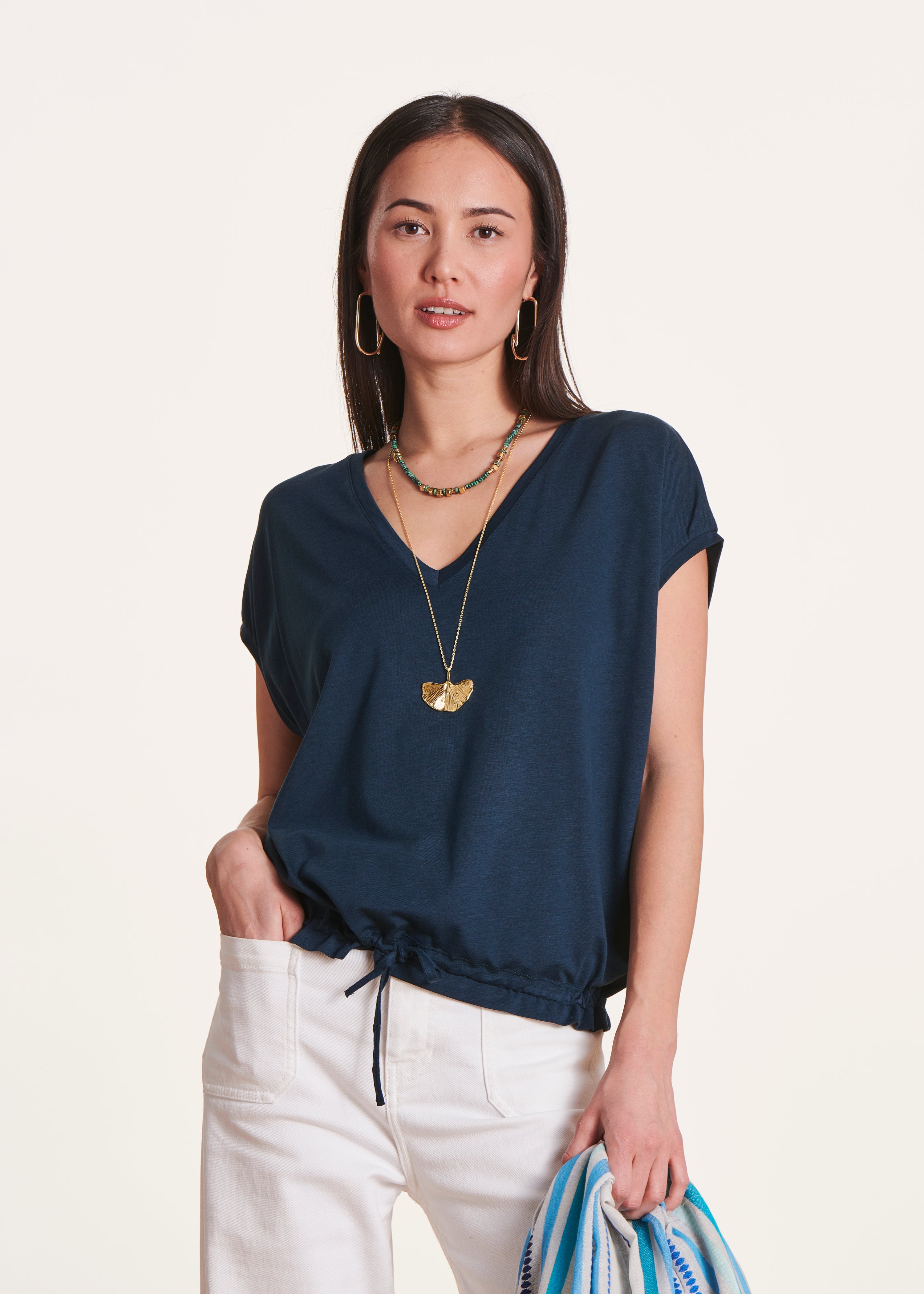 la-f-e-marabout-e-t-shirt-lyocell-petrol-kurzarm image 1