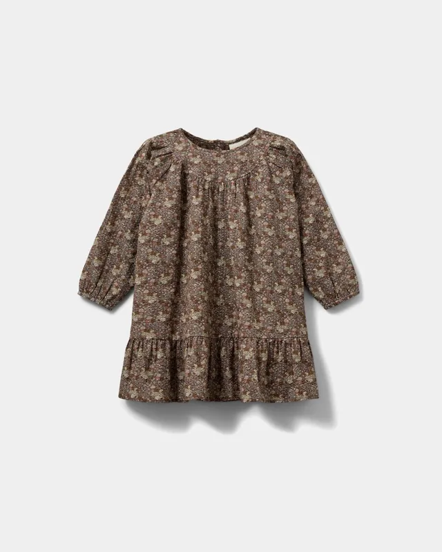 sofie-schnoor-kids-ally-kleid-braun-blumen-100-baumwolle image 1