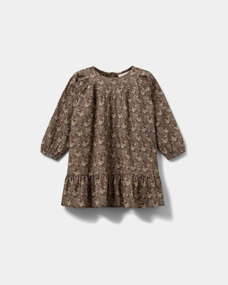 sofie-schnoor-kids-ally-kleid-braun-blumen-100-baumwolle image 1