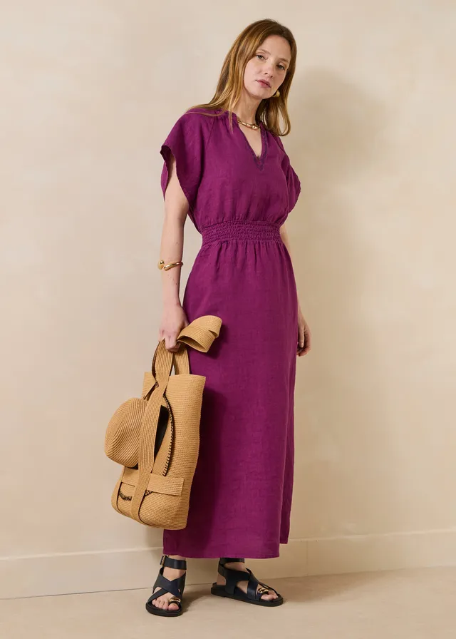 la-f-e-marabout-e-drasila-maxikleid-leinen-violett-figue image 1