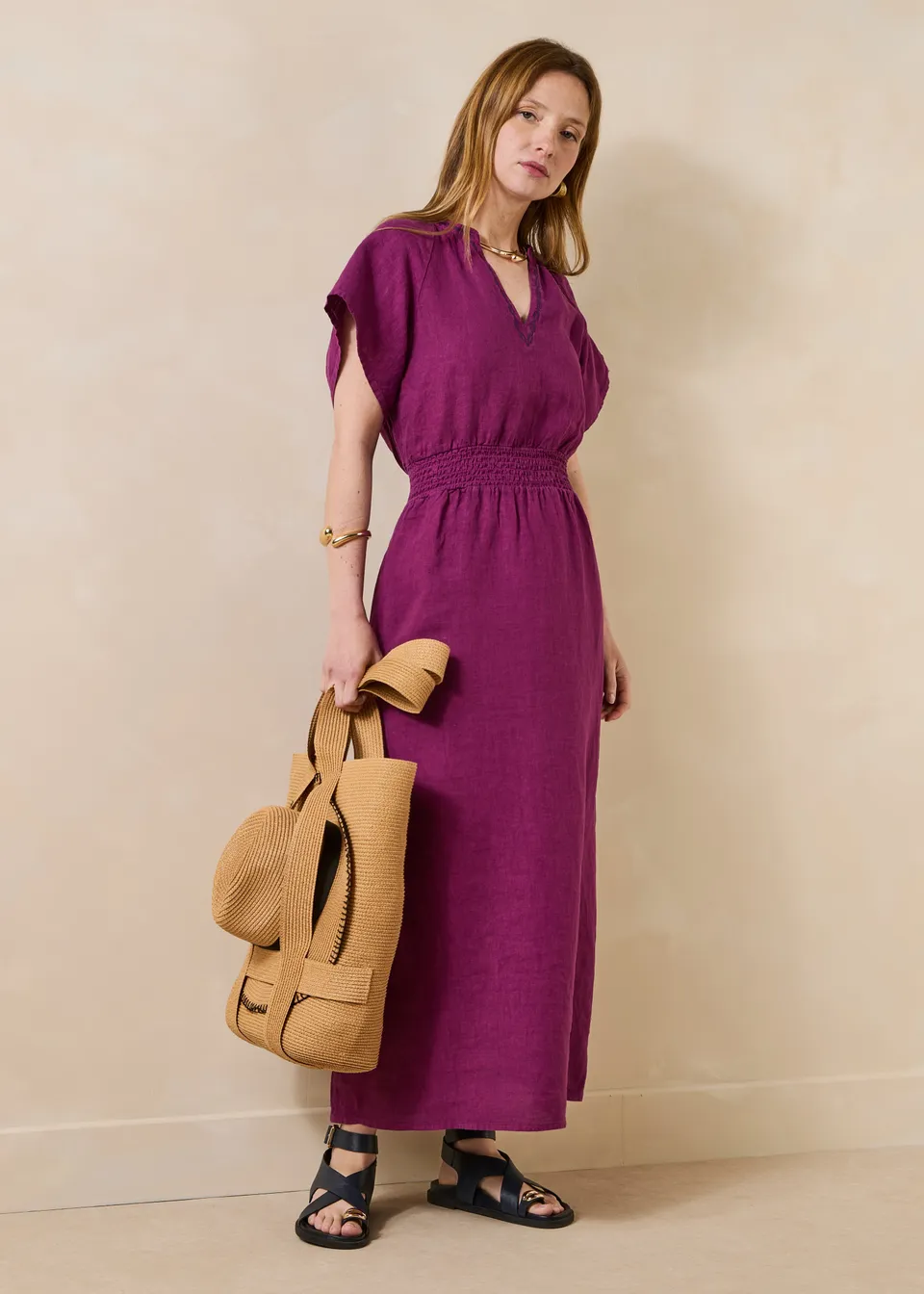 la-f-e-marabout-e-drasila-maxikleid-leinen-violett-figue image 1