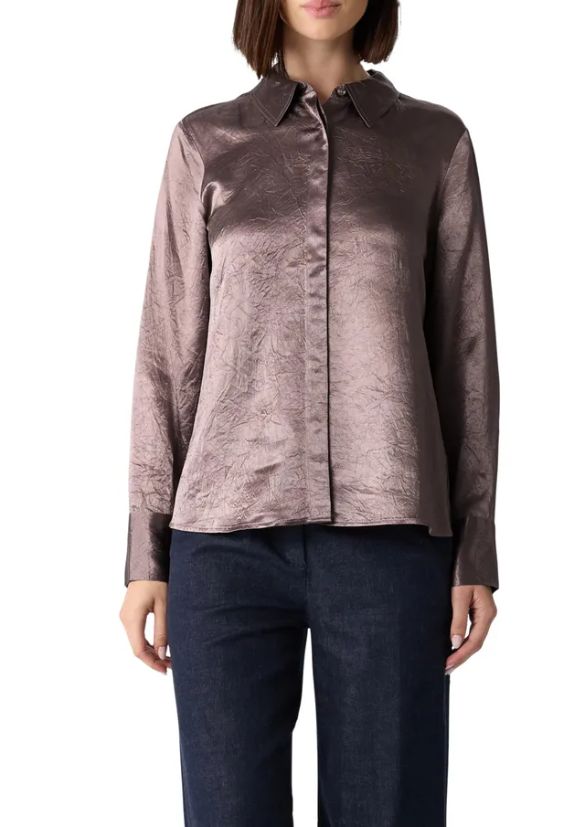 comma-hemdbluse-crinkled-satin-altrosa-damen image 1