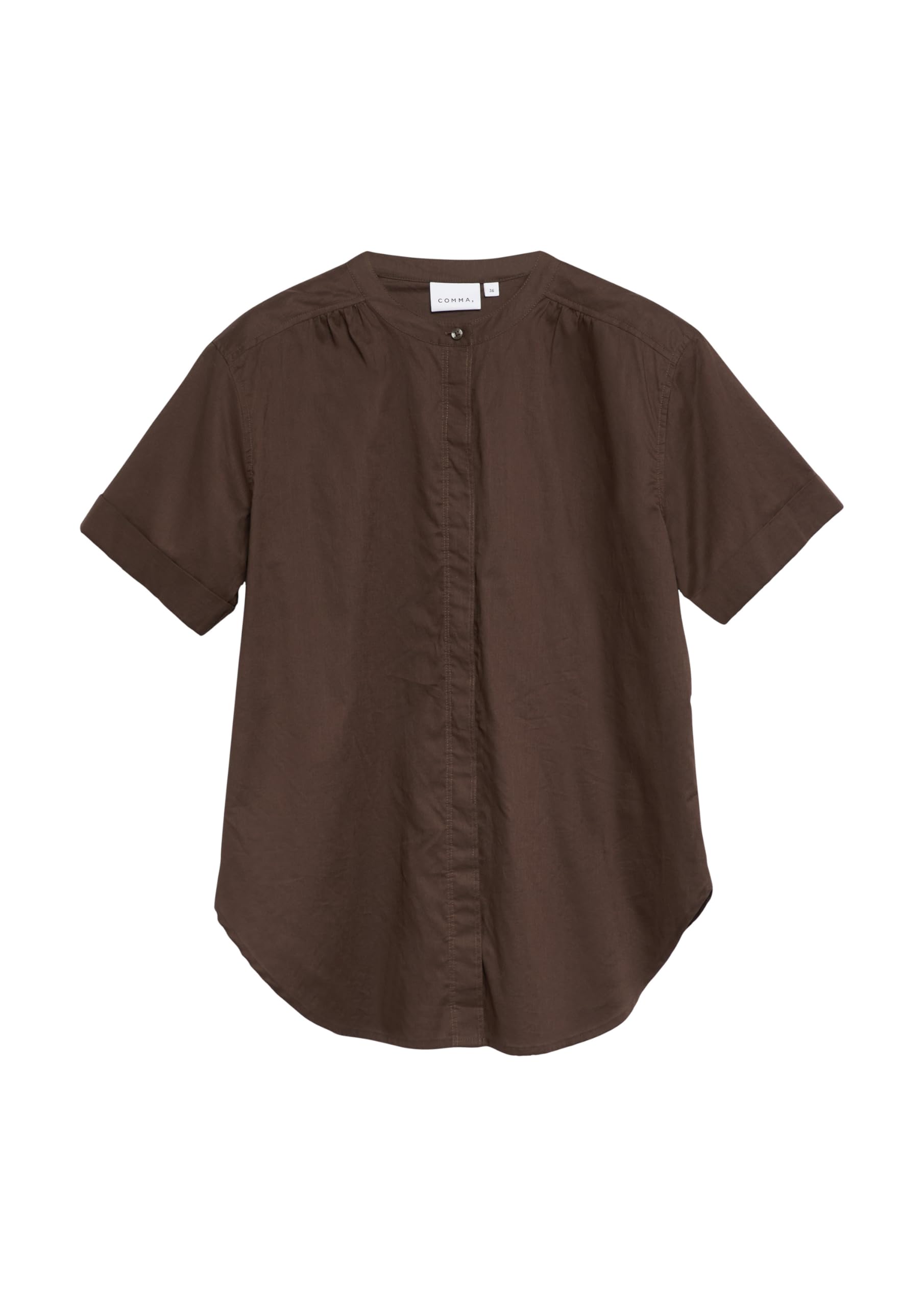 comma-blouses-damen-bluse-kurzarm-stehkragen-baumwolle-2 image 4