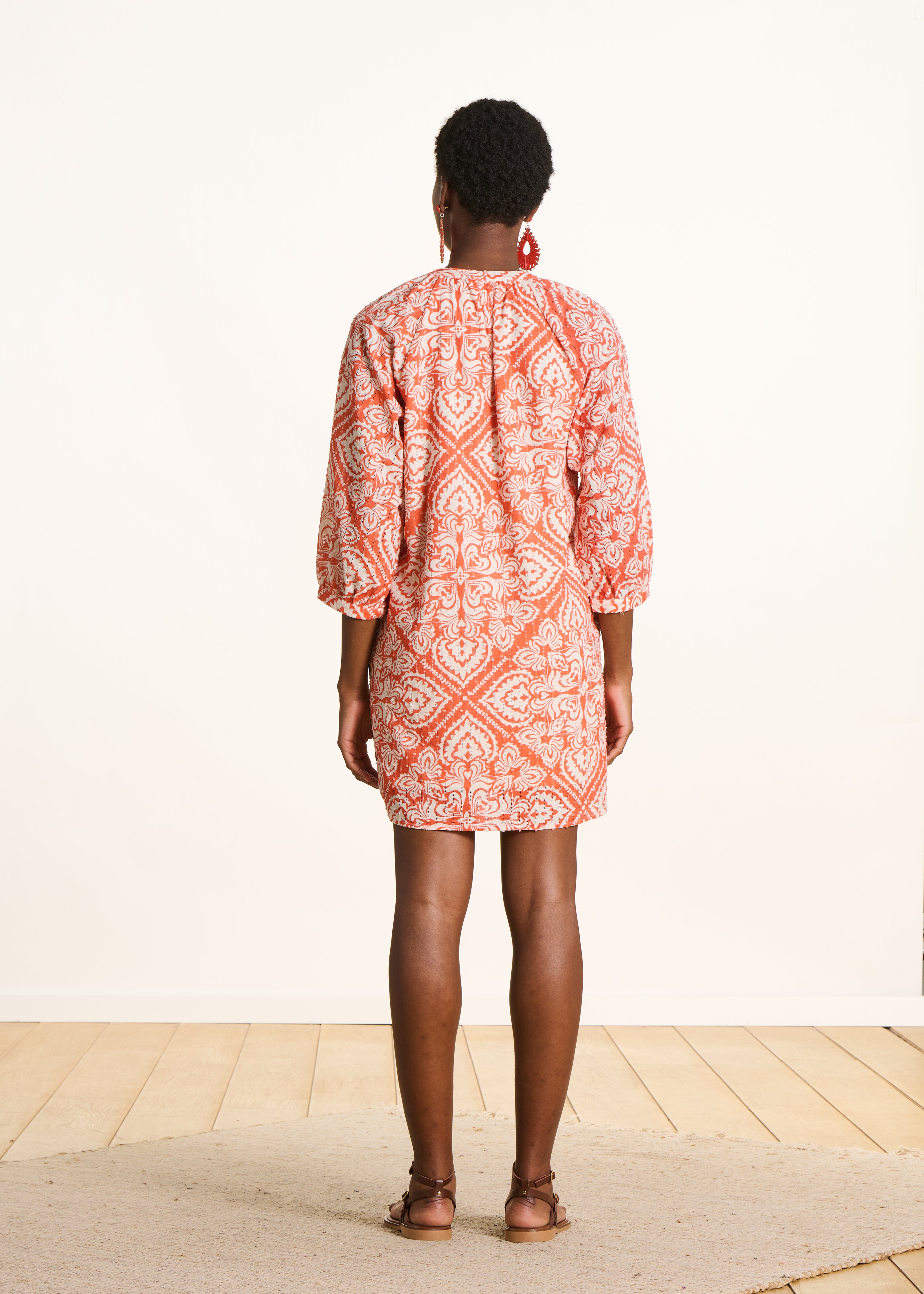 la-f-e-marabout-e-fuapa-minikleid-orange-blumen-voile image 2