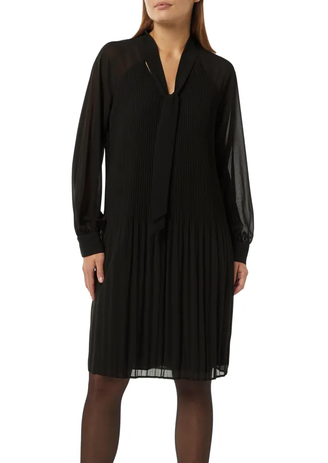 comma-chiffon-plisseekleid-mit-schleifen-detail-gr-46 image 1