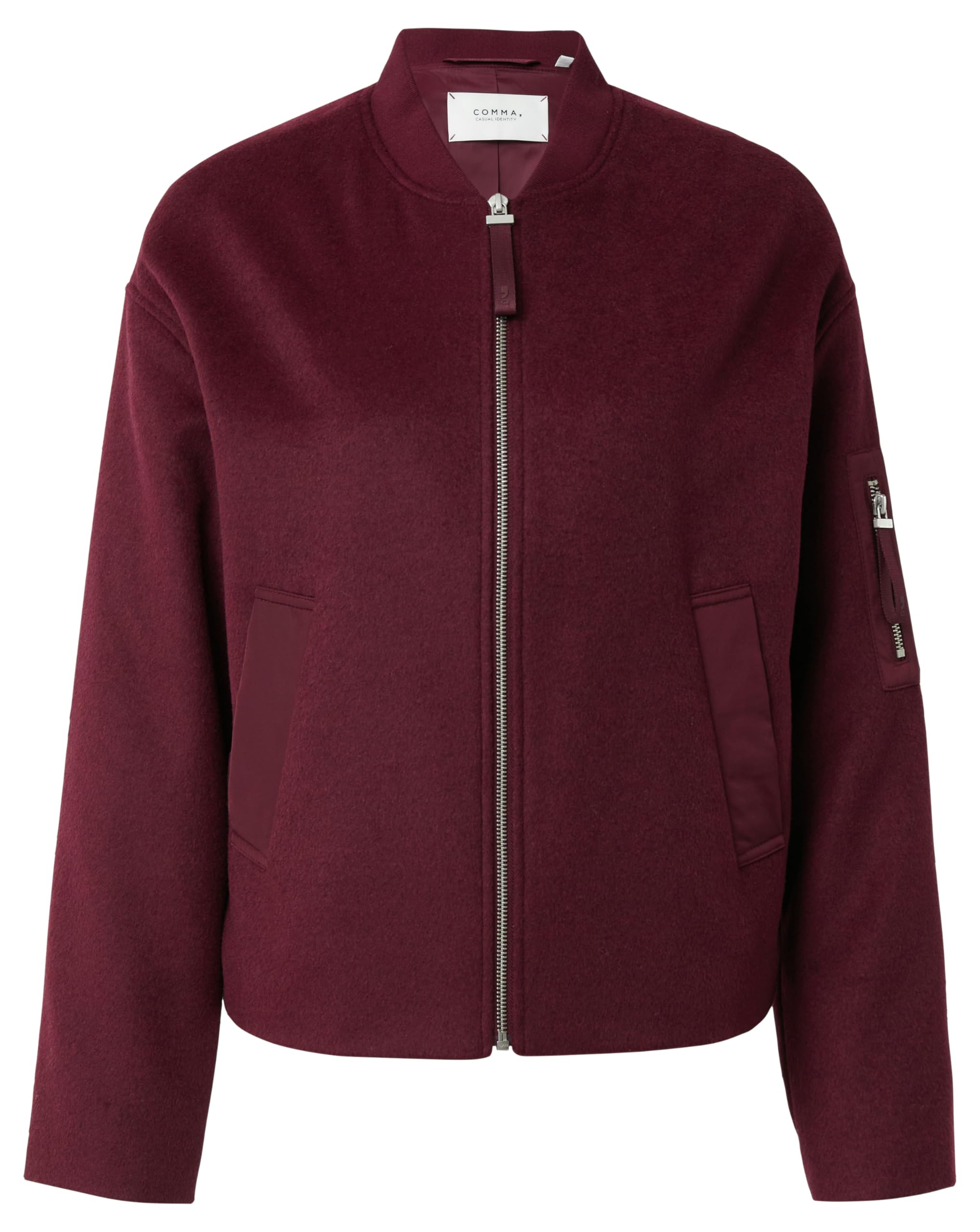 comma-blouson-jacke-wollmix-m-bordeaux-kapuze image 1